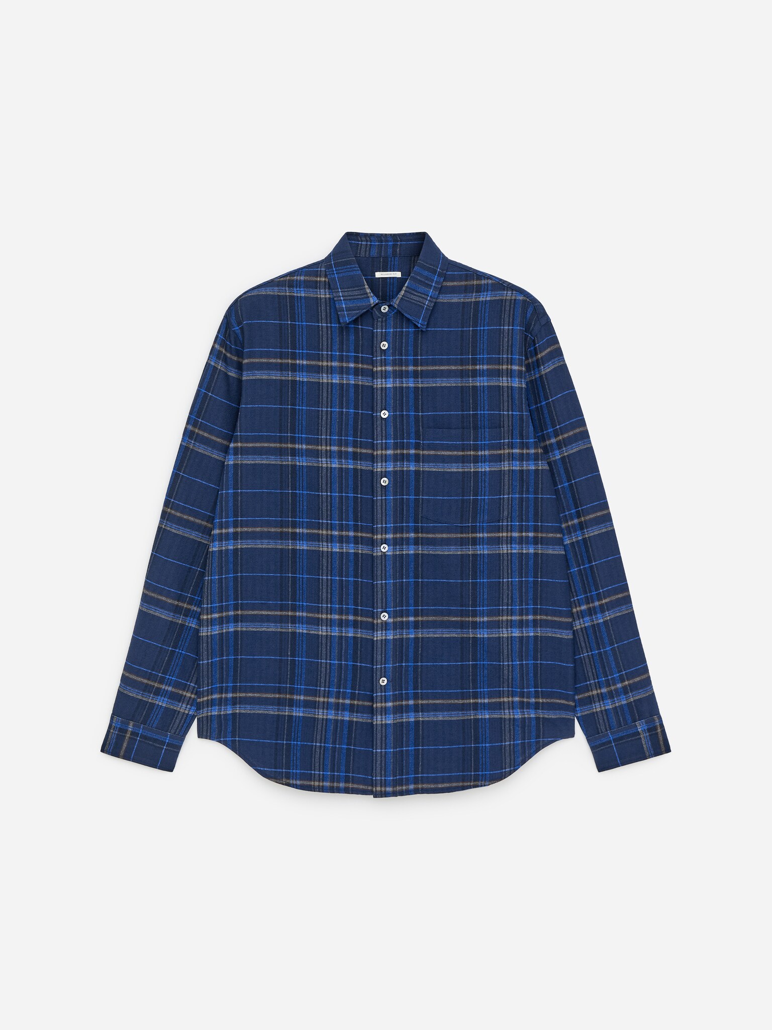 Relaxed Flannel Shirt - Blue/Checkered - 2