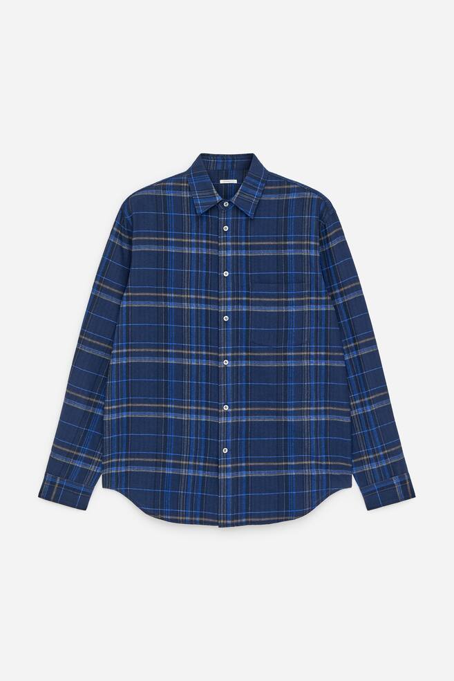 Camisa de franela informal - Azul/cuadros - 1