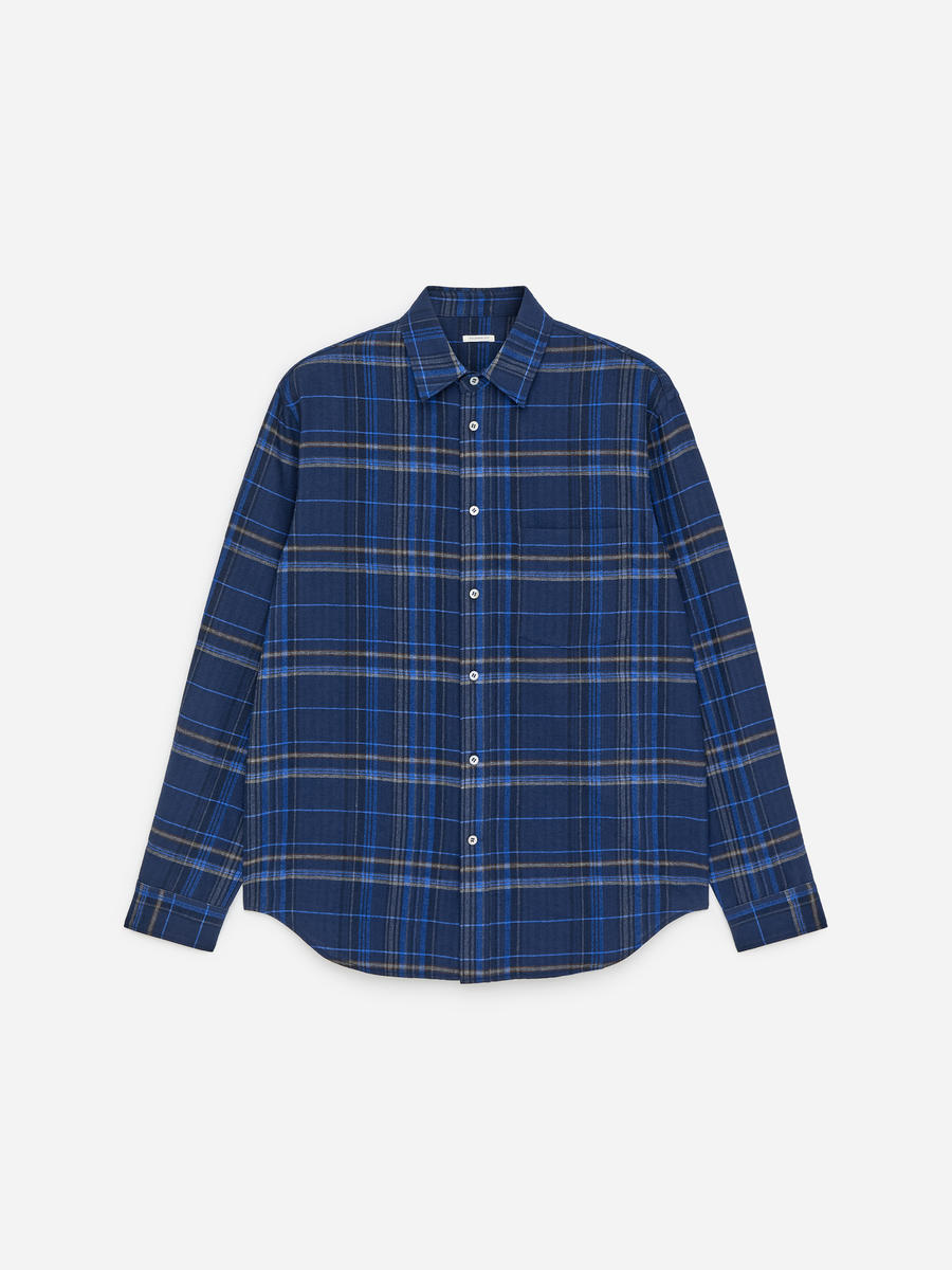 ARKET Men's  Relaxed Flannel Shirt Blue,  size 46