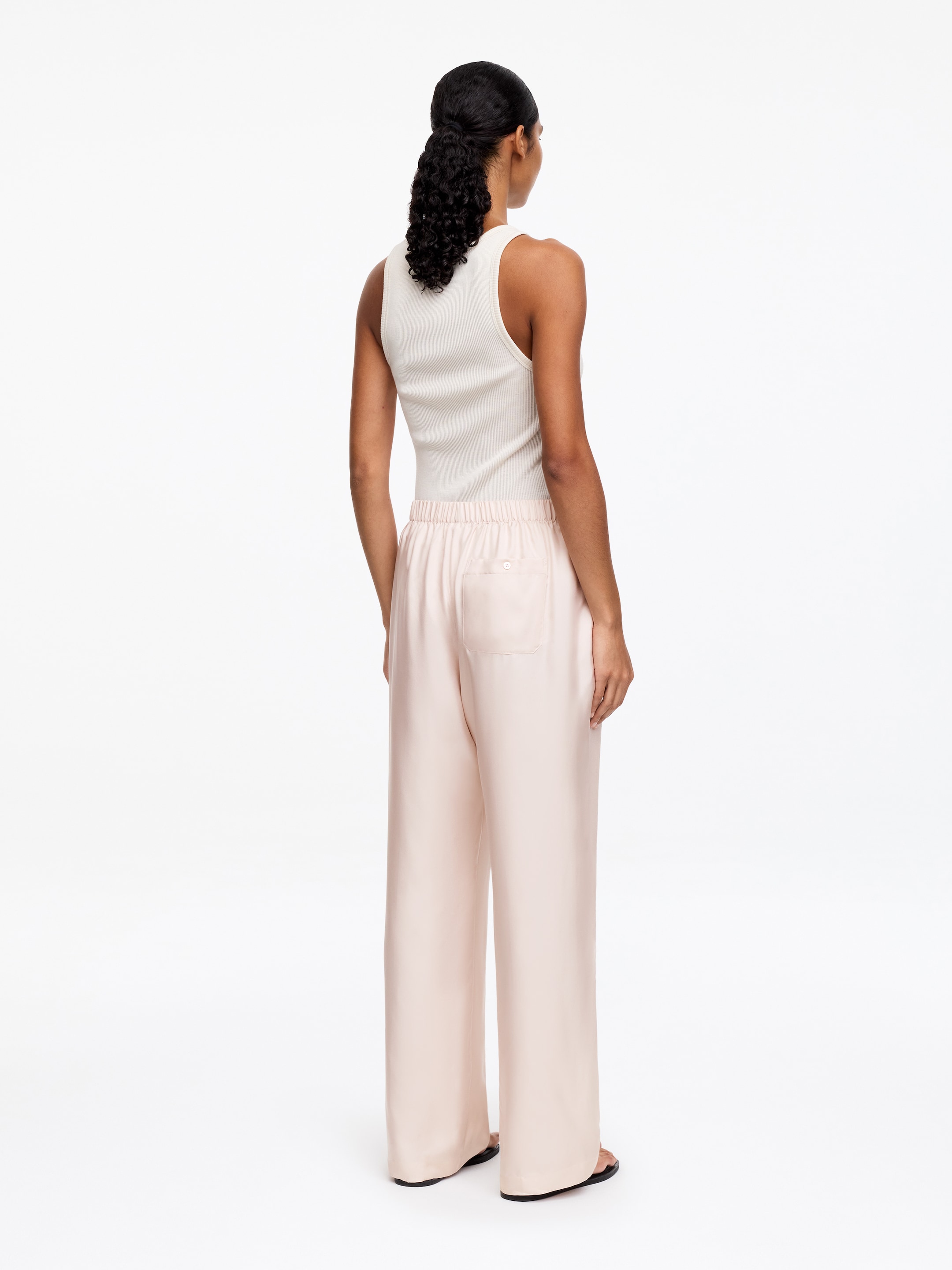 Pantaloni in twill di seta - Beige chiaro - Regular fit - Women - StillMedia/Lookbook - 5