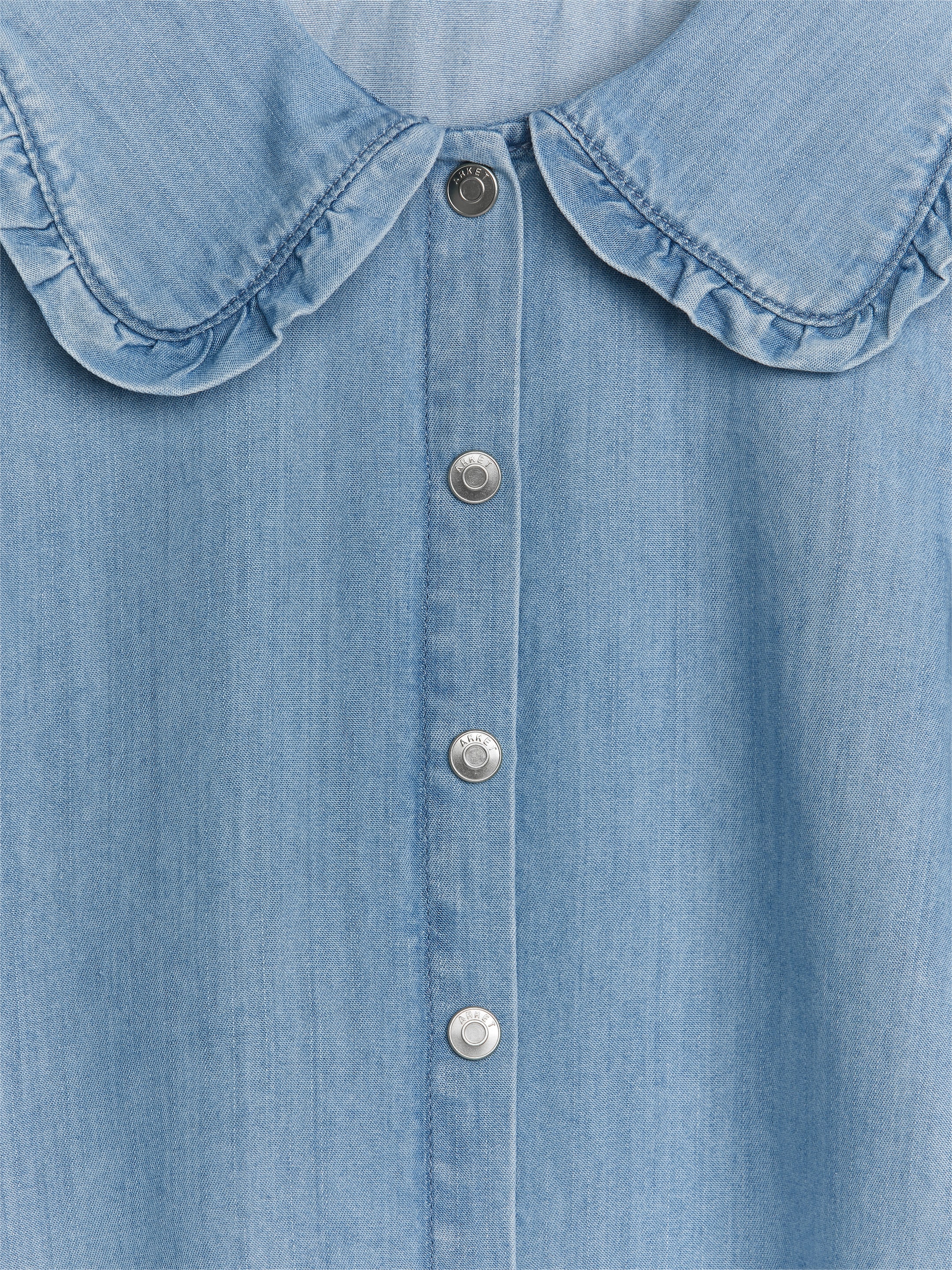Blusa denim de volantes - Azul - Corte estándar - Children - StillMedia/DescriptiveDetail - 3