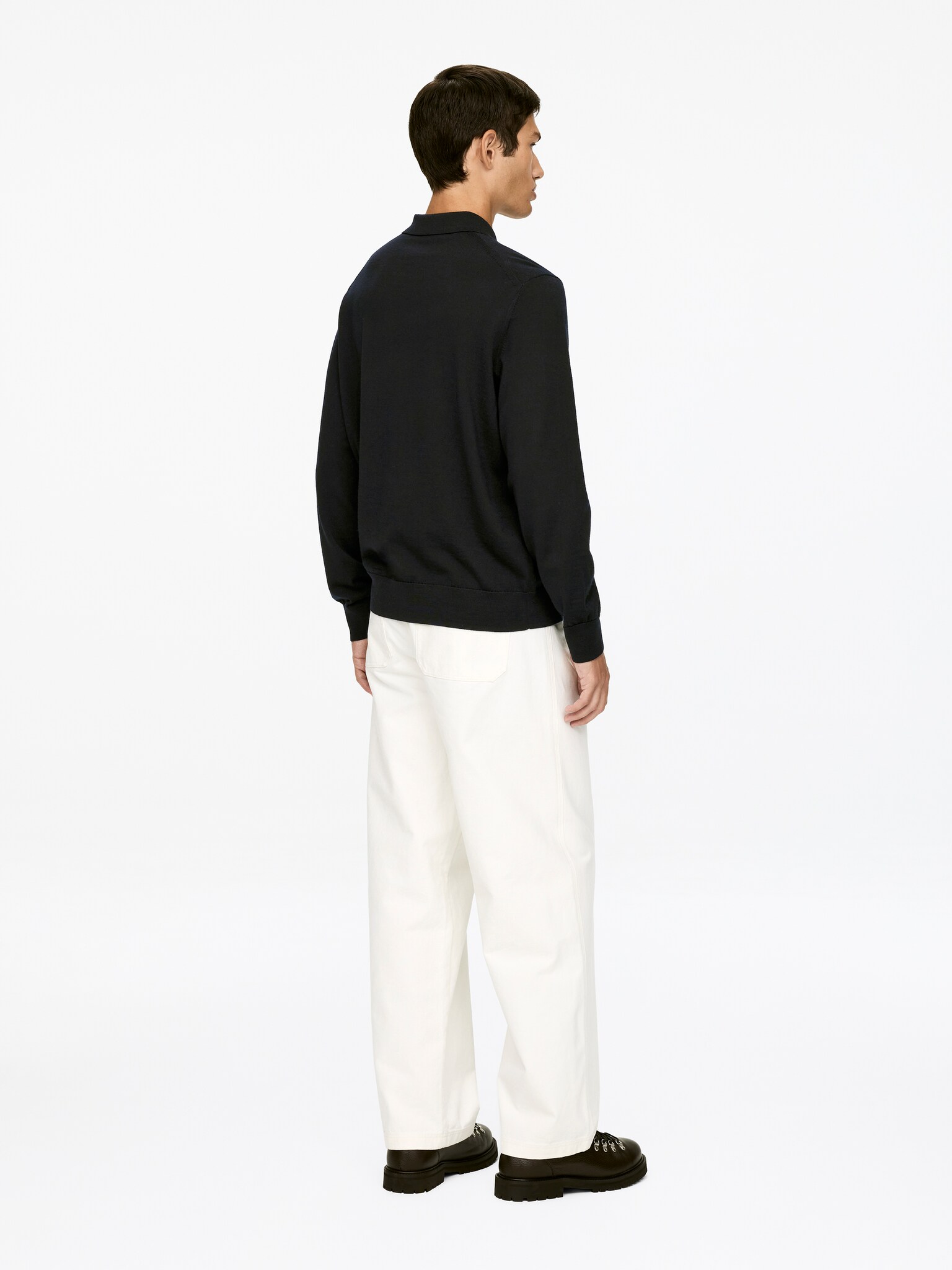 Polo en laine mérinos - Noir/Vert foncé/Bleu foncé/Marron foncé/Gris chiné/Taupe clair - 7