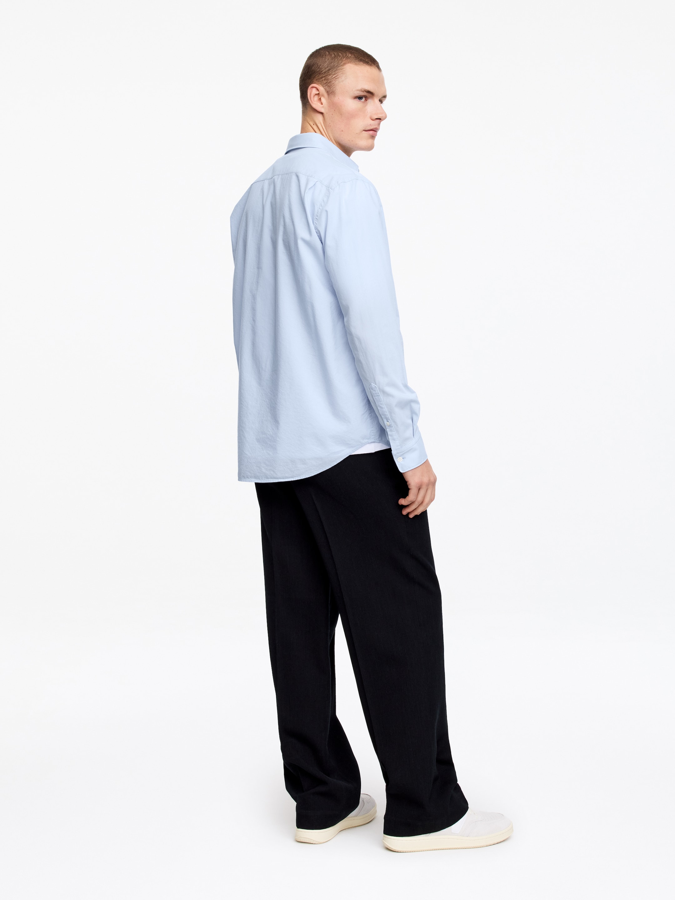 Regular Cotton Lyocell Shirt - Light Blue - Regular fit - Men - StillMedia/Lookbook - 3
