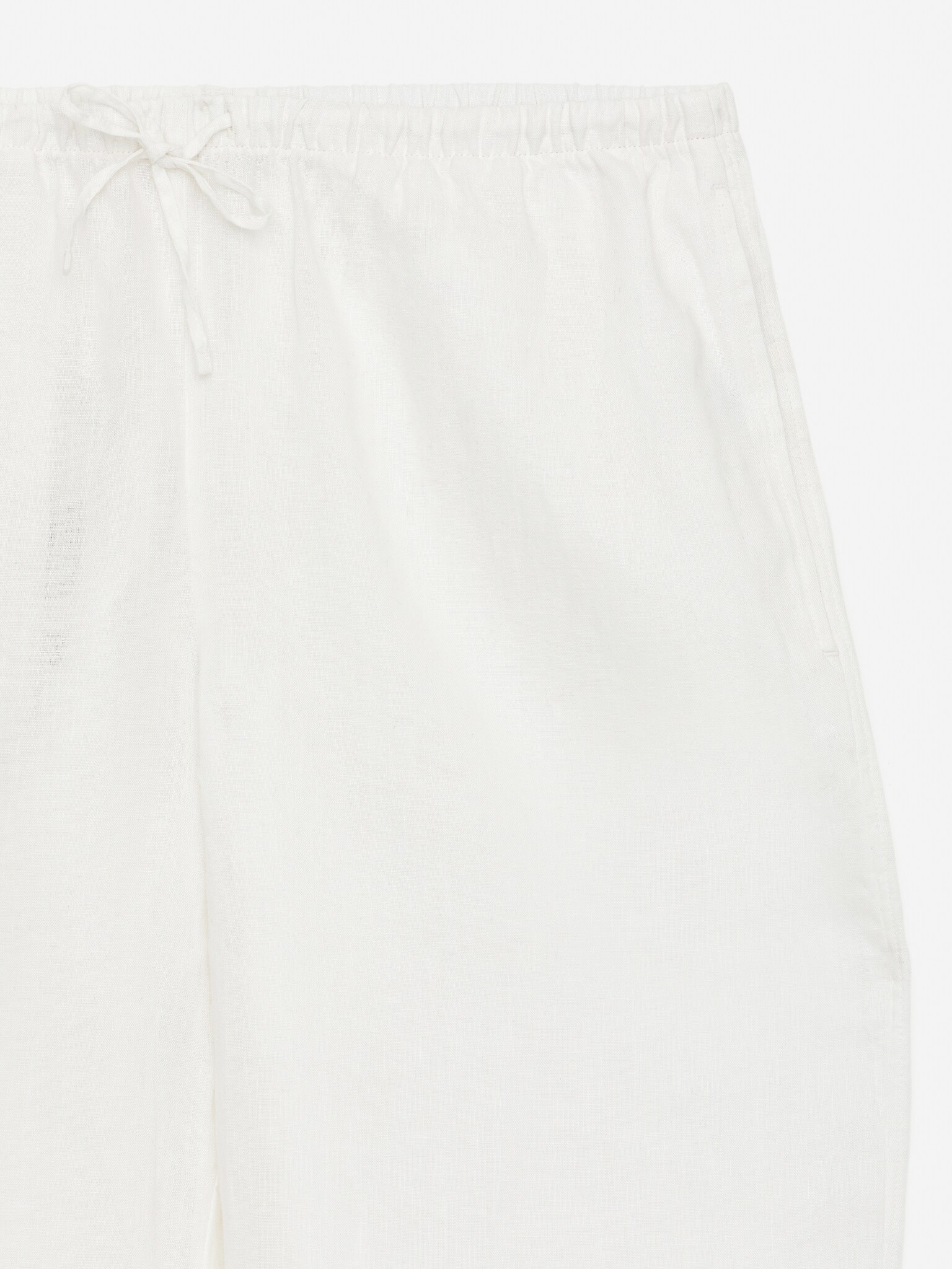 Linen Pyjama Trousers - White - 2