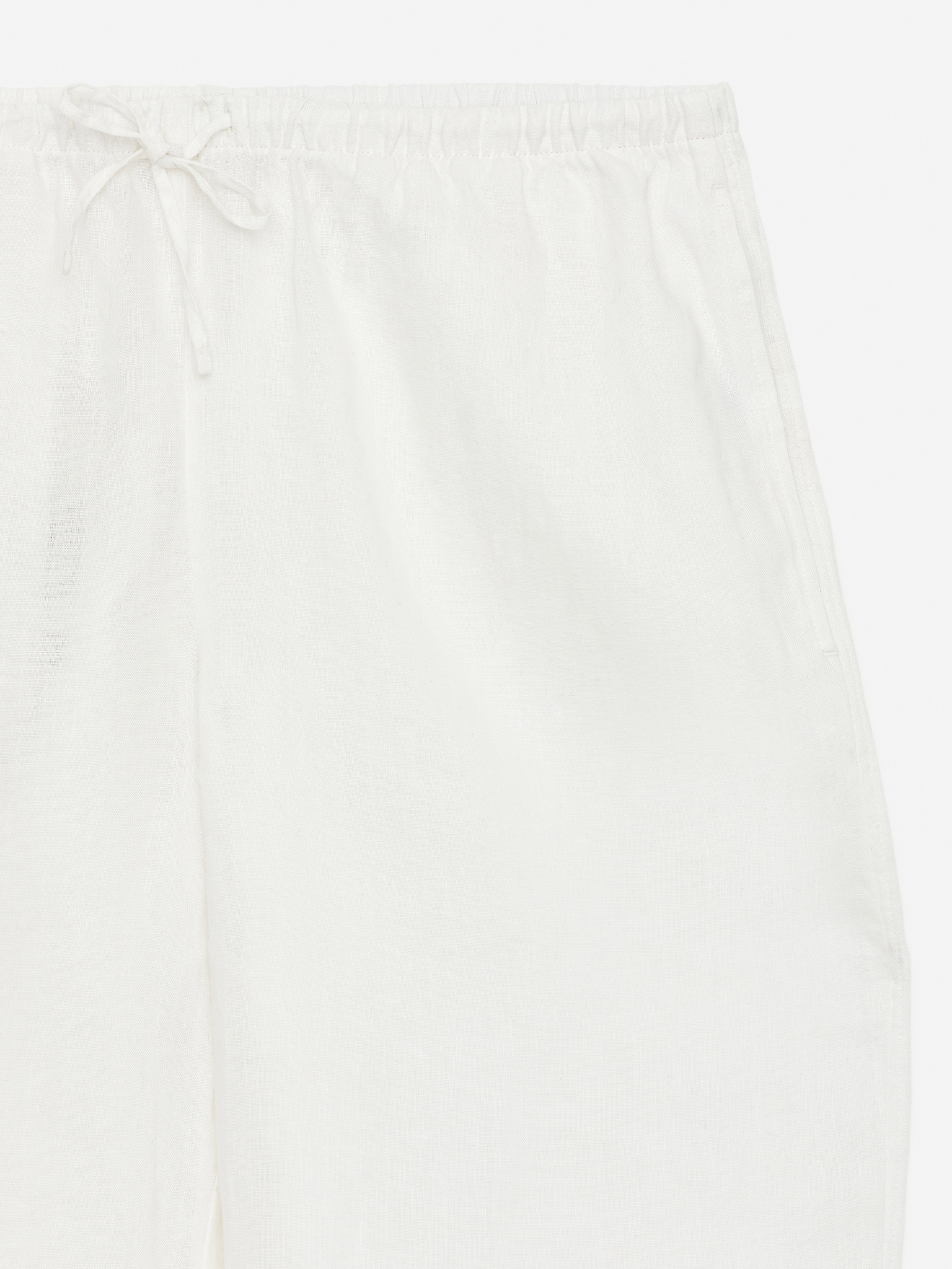 Linen Pyjama Trousers - White - 2
