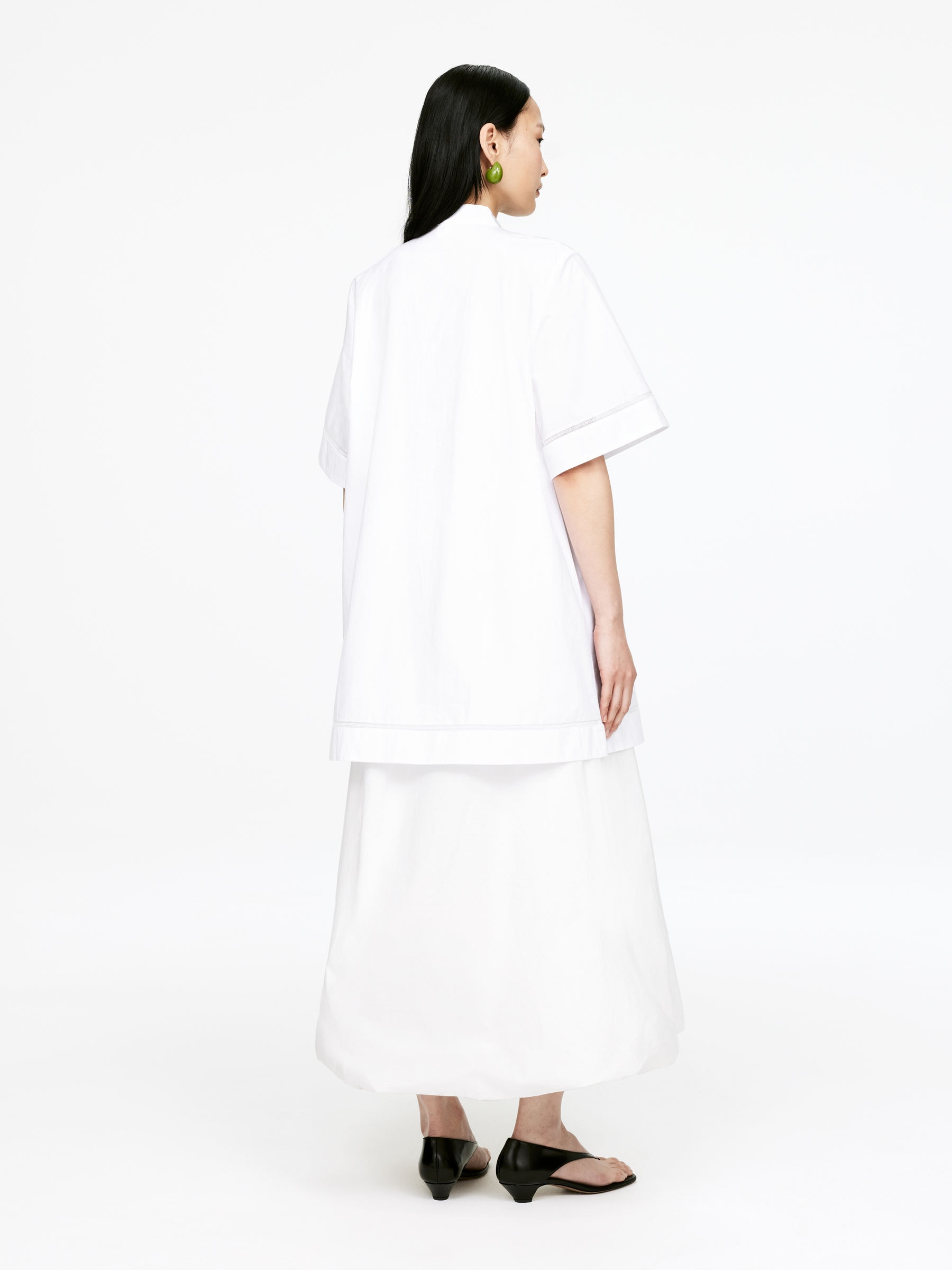 Short-Sleeve Cotton Tunic - White - Regular fit - Women - StillMedia/Lookbook - 9