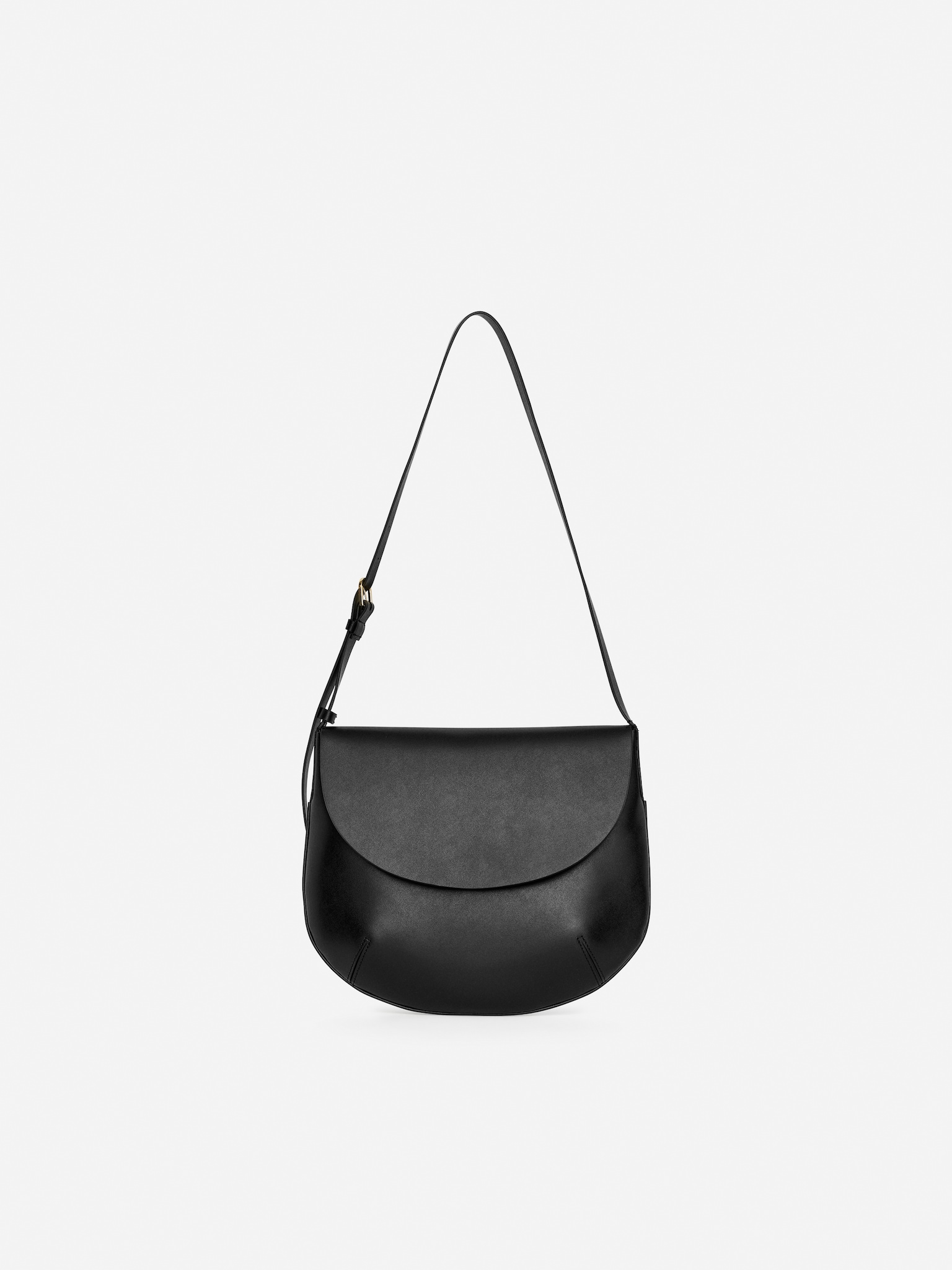 Schultertasche aus Leder - Schwarz/Dunkelbraun