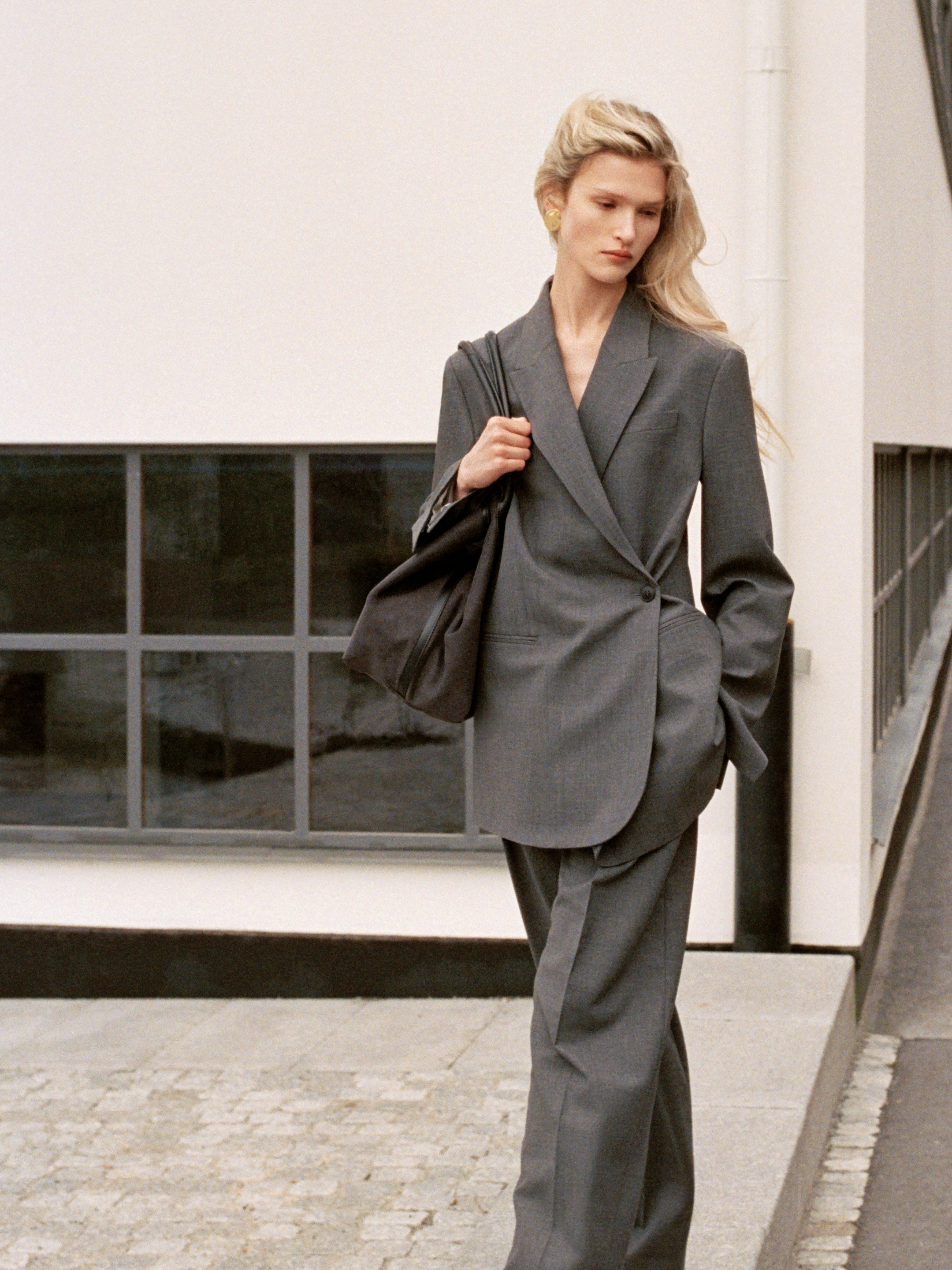 Pleated Wool-blend Trousers - Grey - Regular fit - women - StillMedia/Environmental - 1