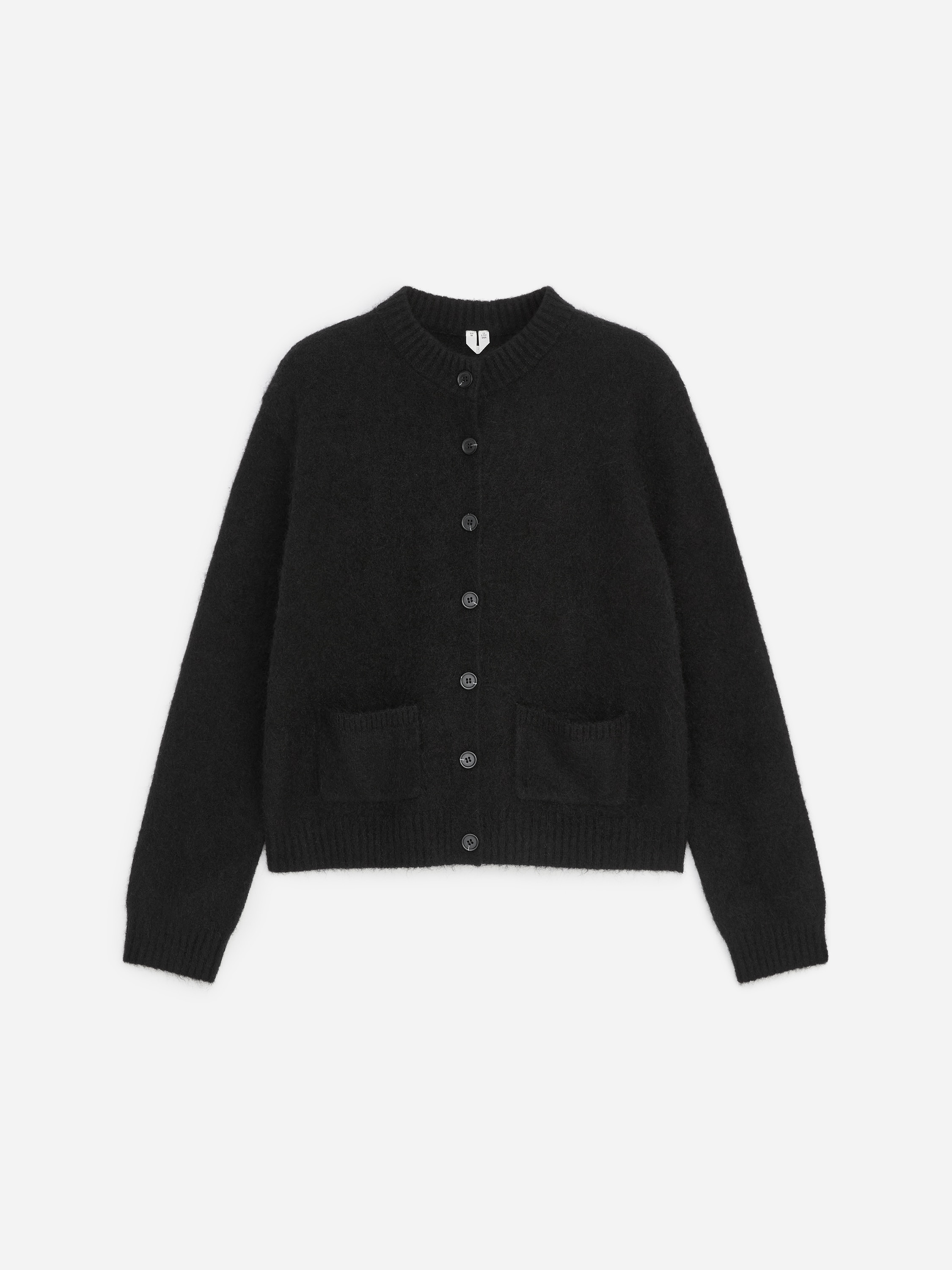 Cardigan en mélange de laine et d'alpaga - Noir/Mauve/Marron foncé/Gris chiné