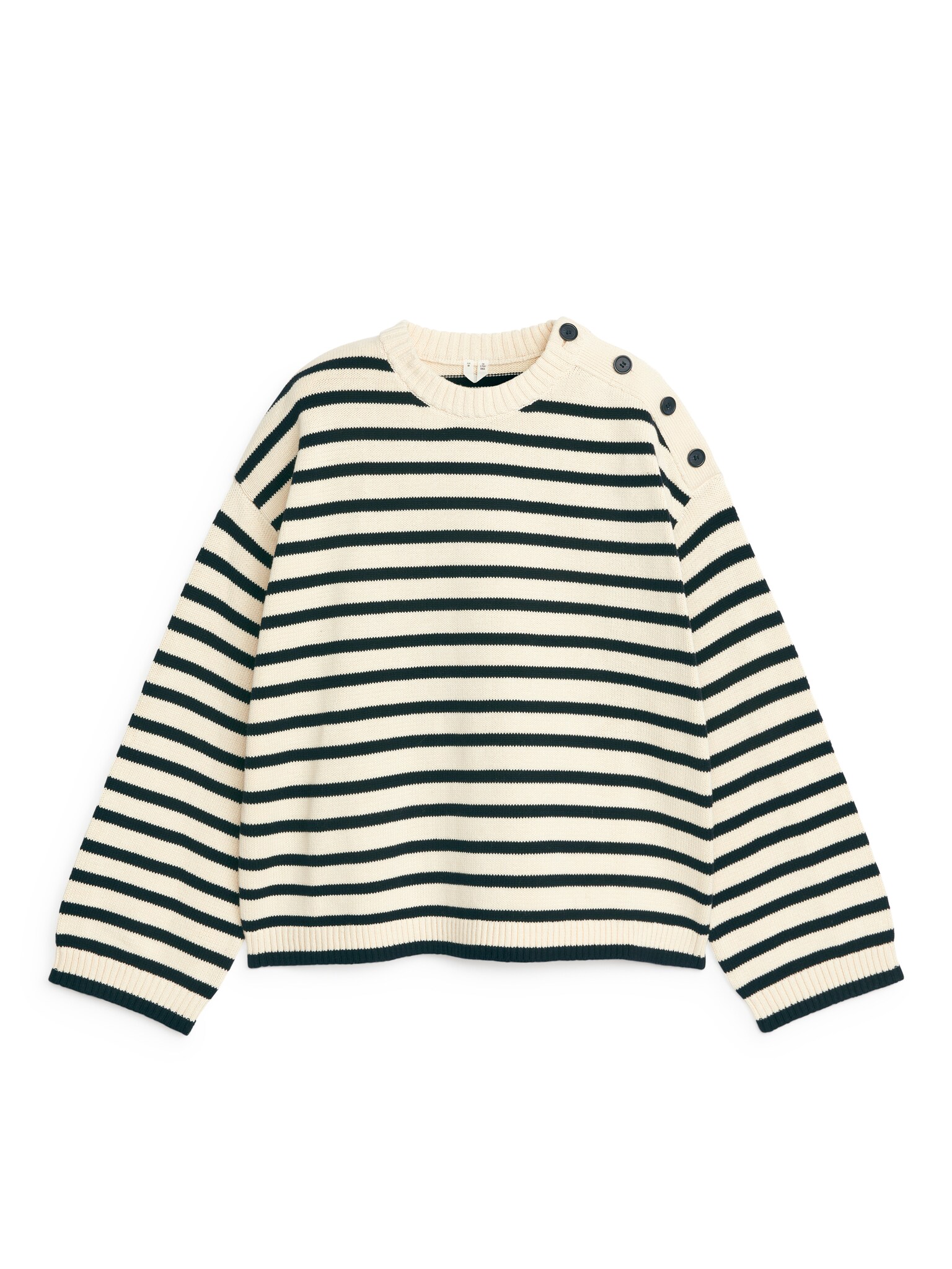 Maglione oversize in cotone - Bianco sporco/Nero/Beige/Nero