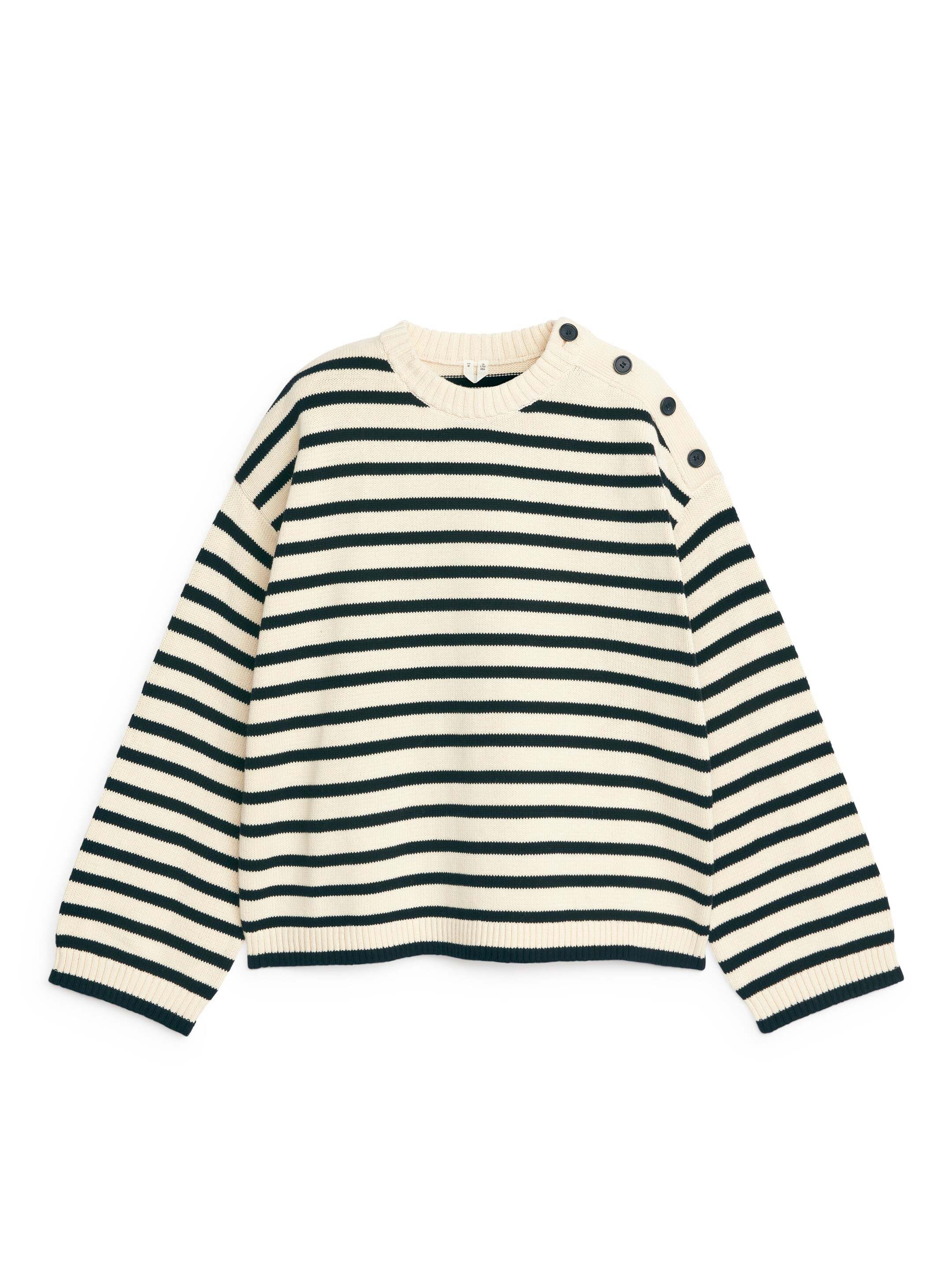 Zobrazit větší obrázek: Oversized bavlněný svetr - Off White/Black - ŽENY | H&M CZ 1