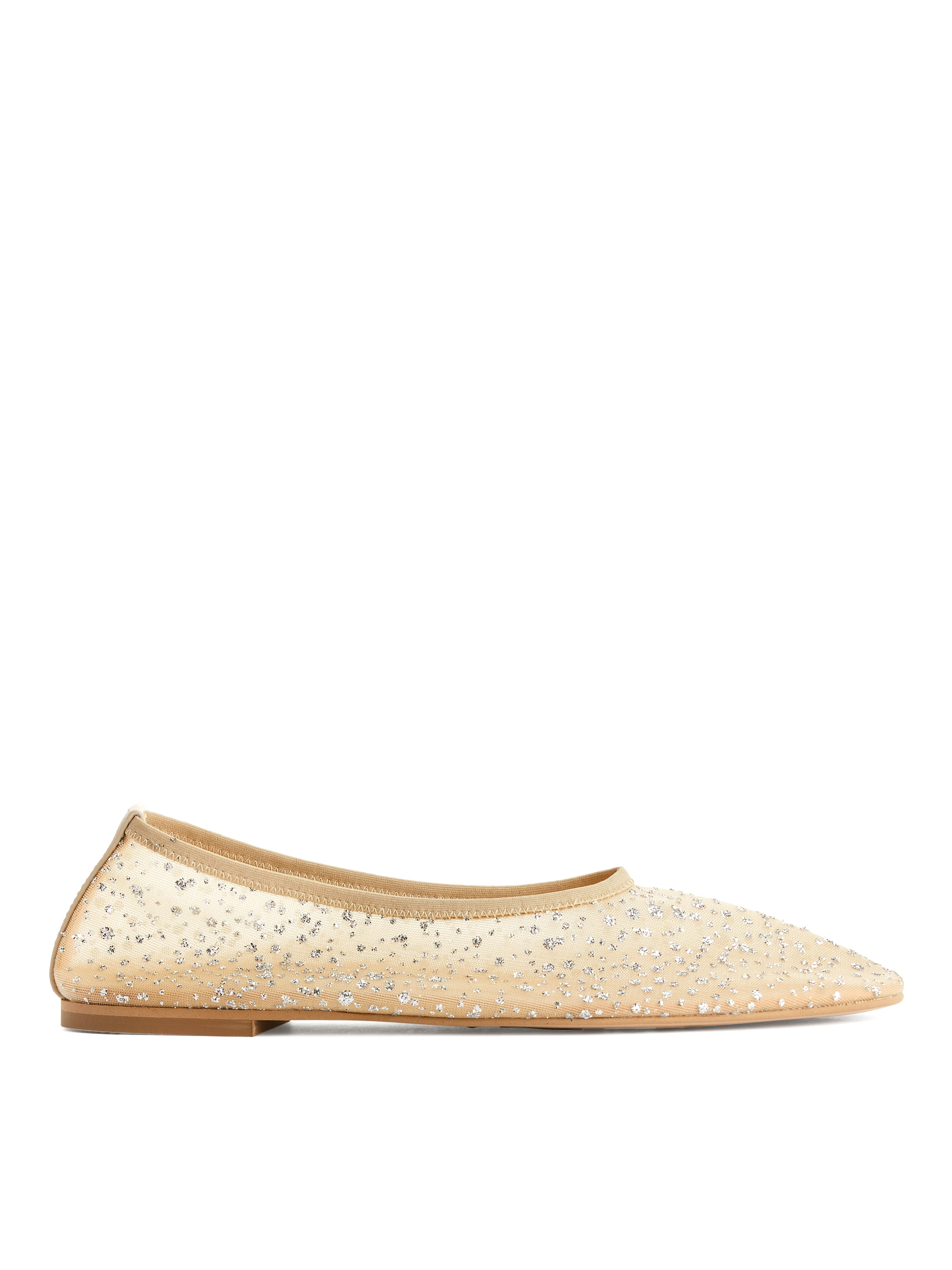 Glitter Mesh Ballerinas - Beige/Silver - Women - StillMedia/DescriptiveStillLife - 2