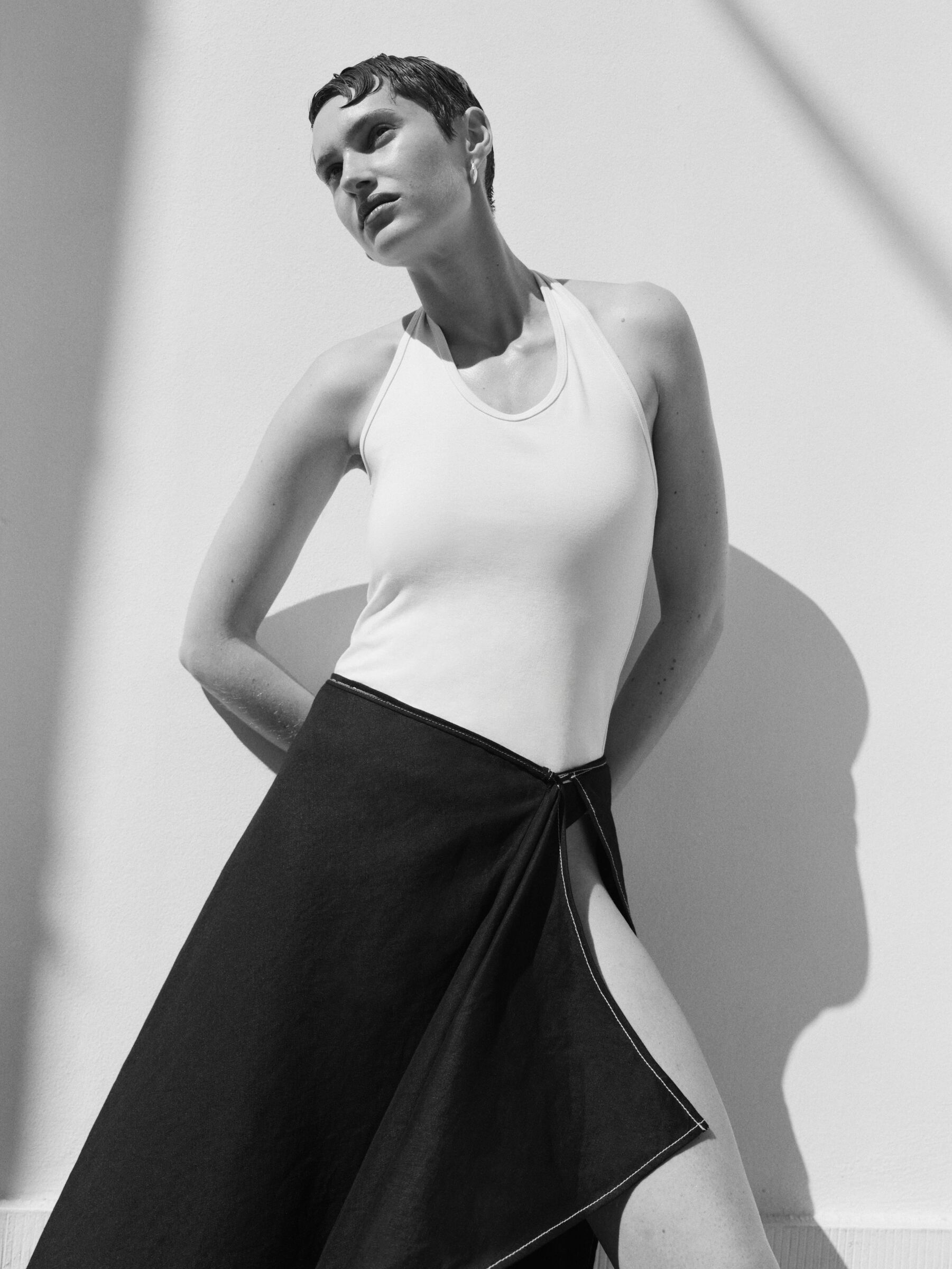 Top con scollo all'americana - Bianco sporco - Slim fit - Women - StillMedia/Environmental - 1