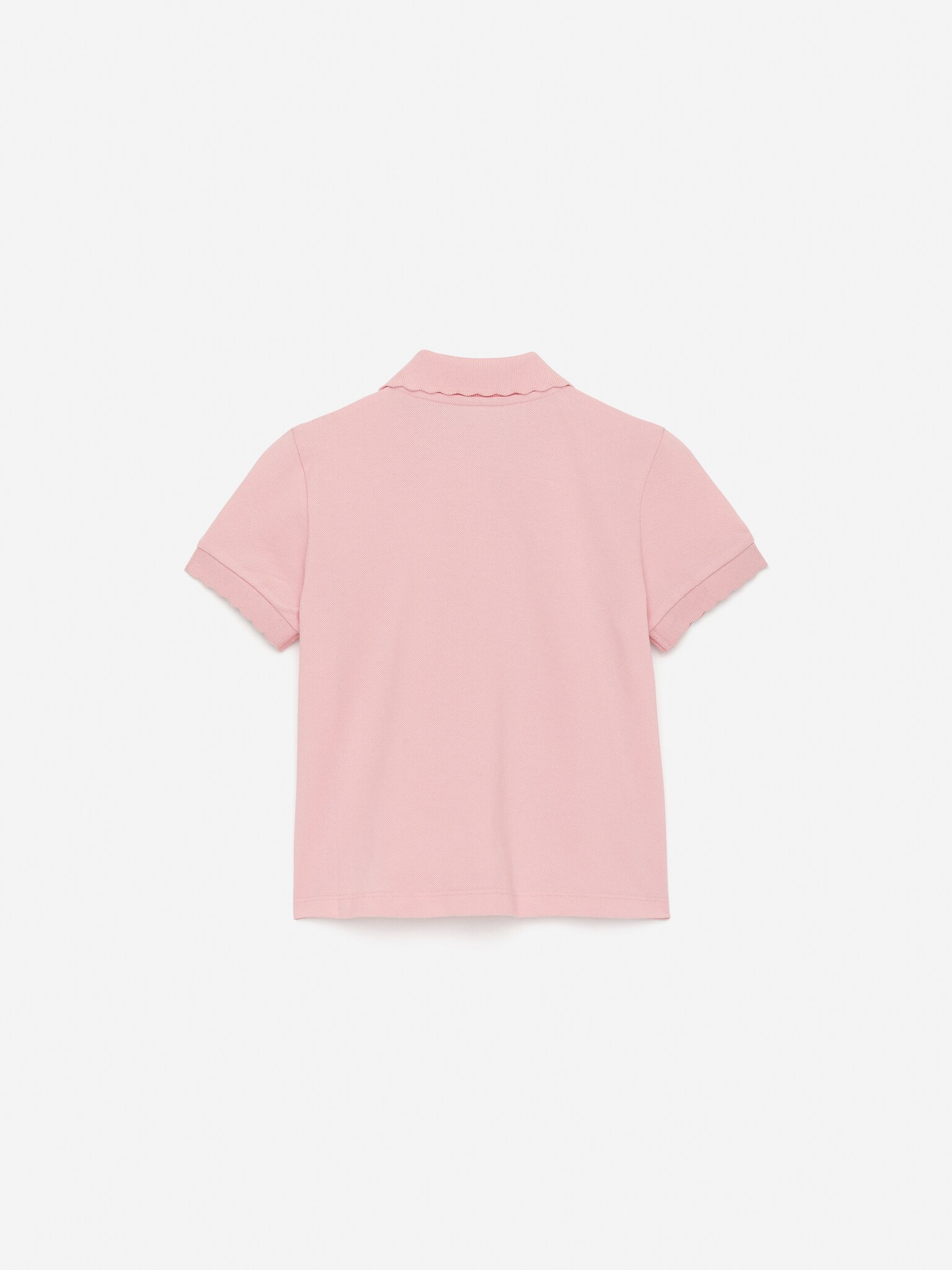 Scallop Edge Polo Shirt - Rózsaszín/Törtfehér - 3