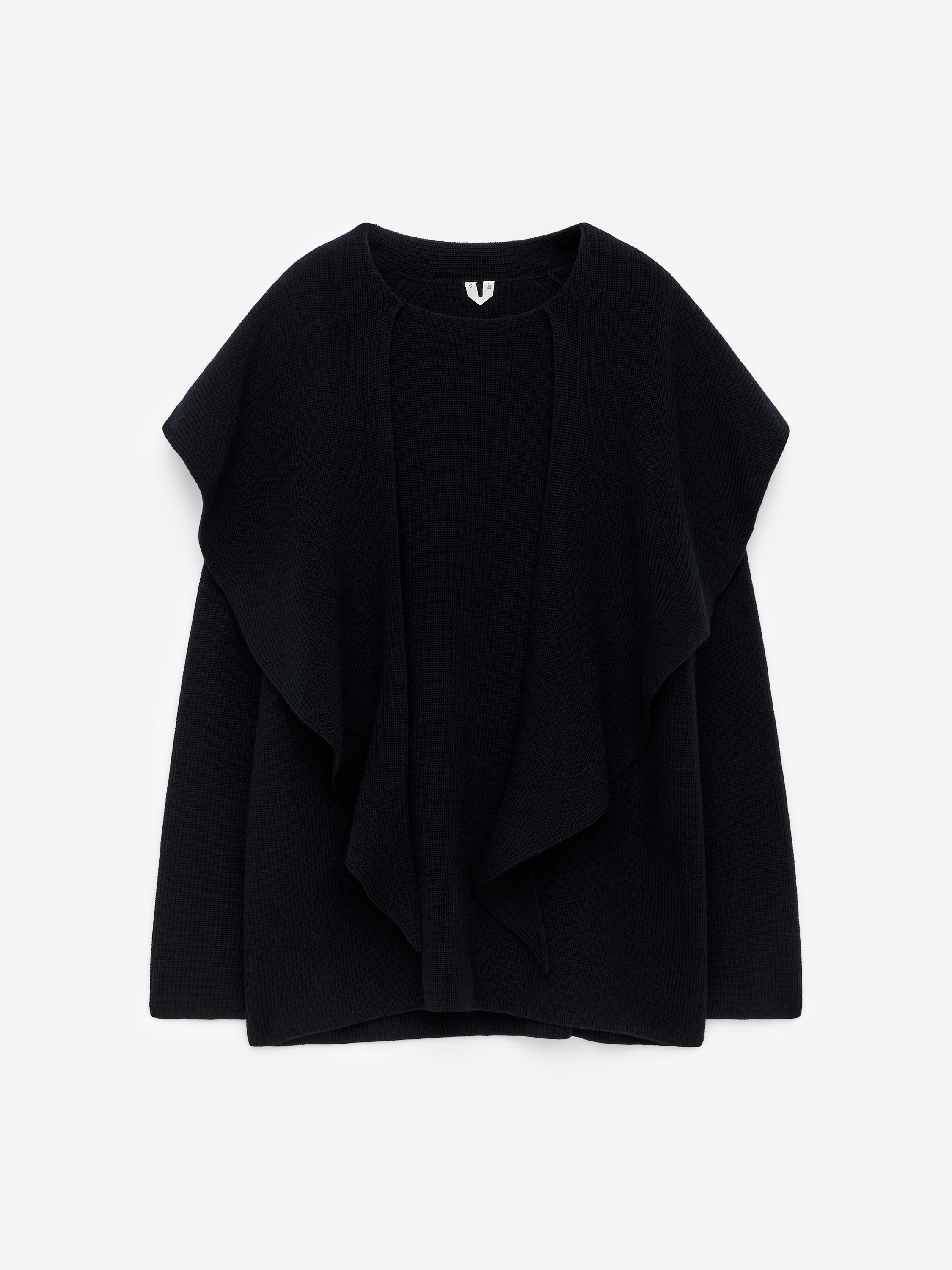 Draped-Scarf Knitted Jumper