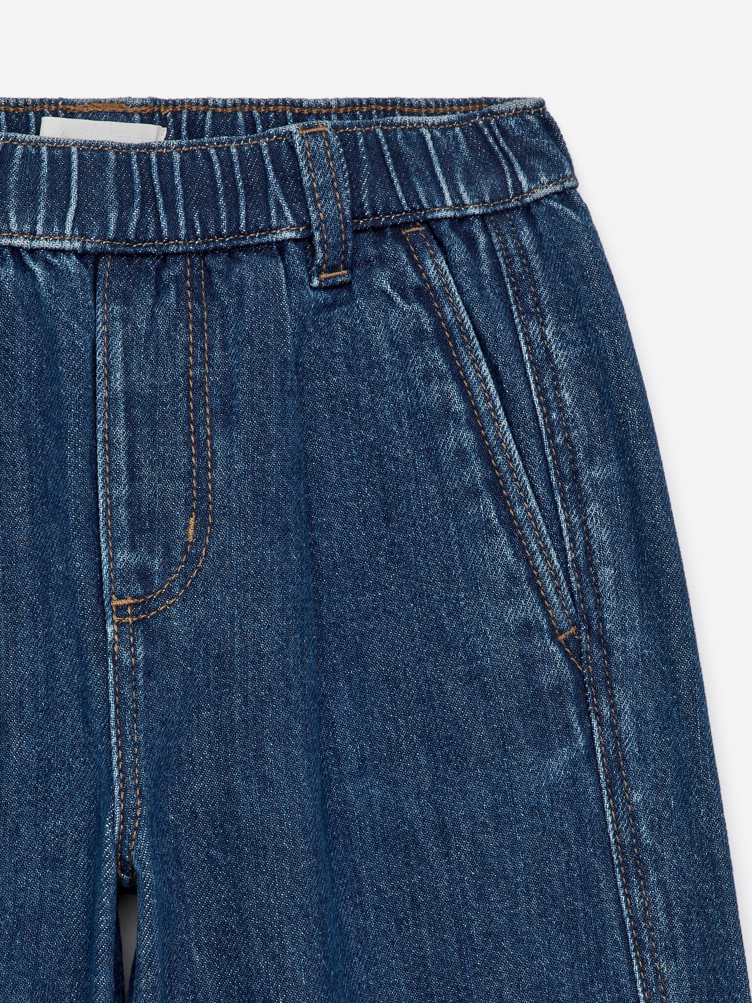 Washed Denim Trousers - Dark Blue - 2