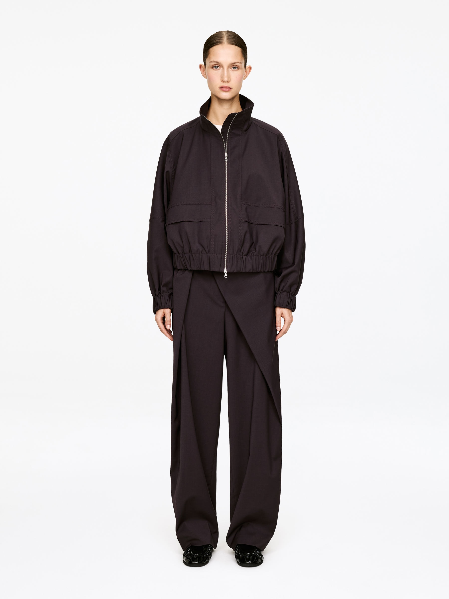 Jacka med dragkedja-#482F2F-17692