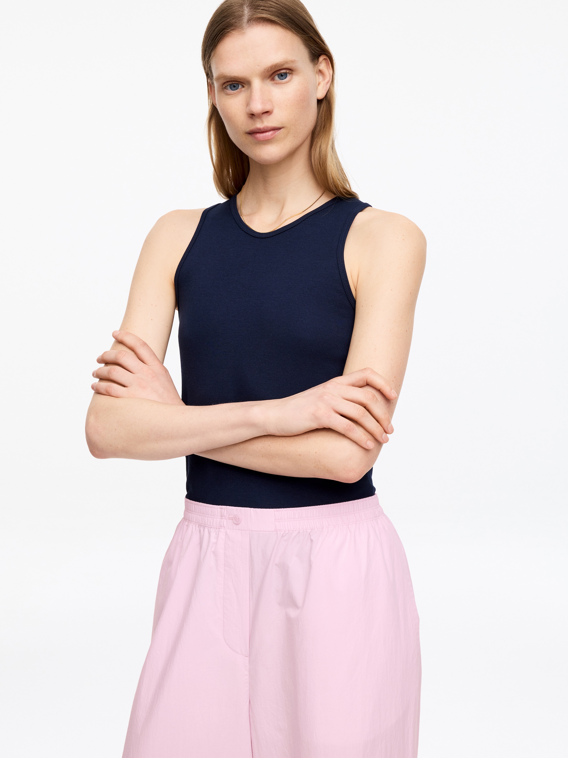 Relaxed Cotton Trousers - Pink - Relaxed fit - Women - StillMedia/Lookbook - 6