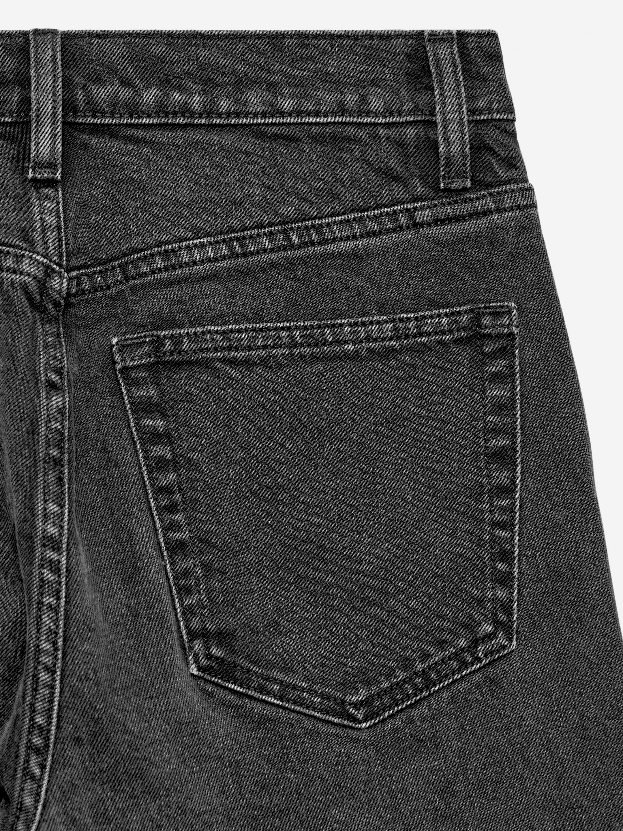 Zobacz większy obraz: Jeansy slim JADE CROPPED - Sprany czarny - ONA | H&M PL 2