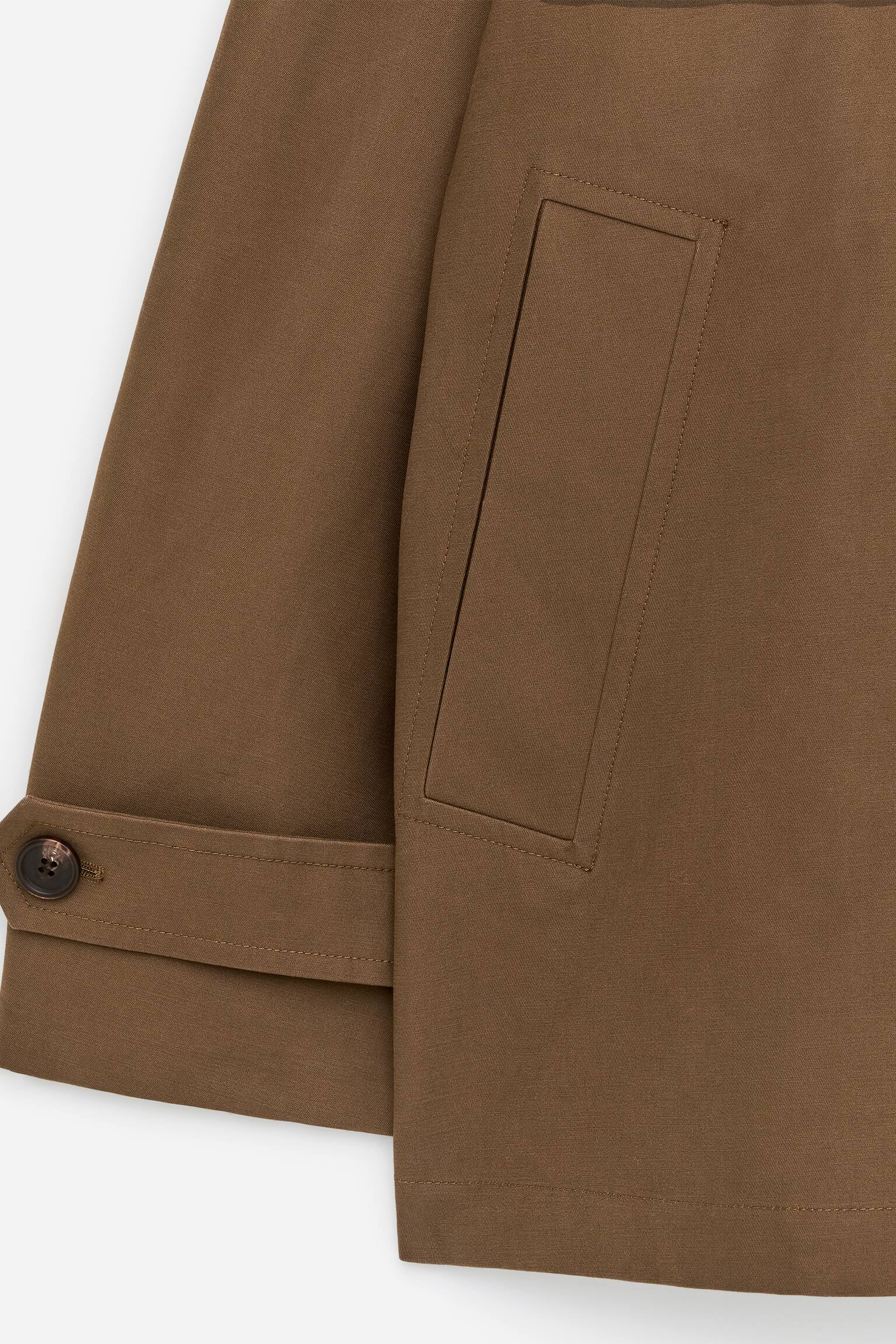 Jachetă cu guler din catifea reiată - Maro/Negru - 3