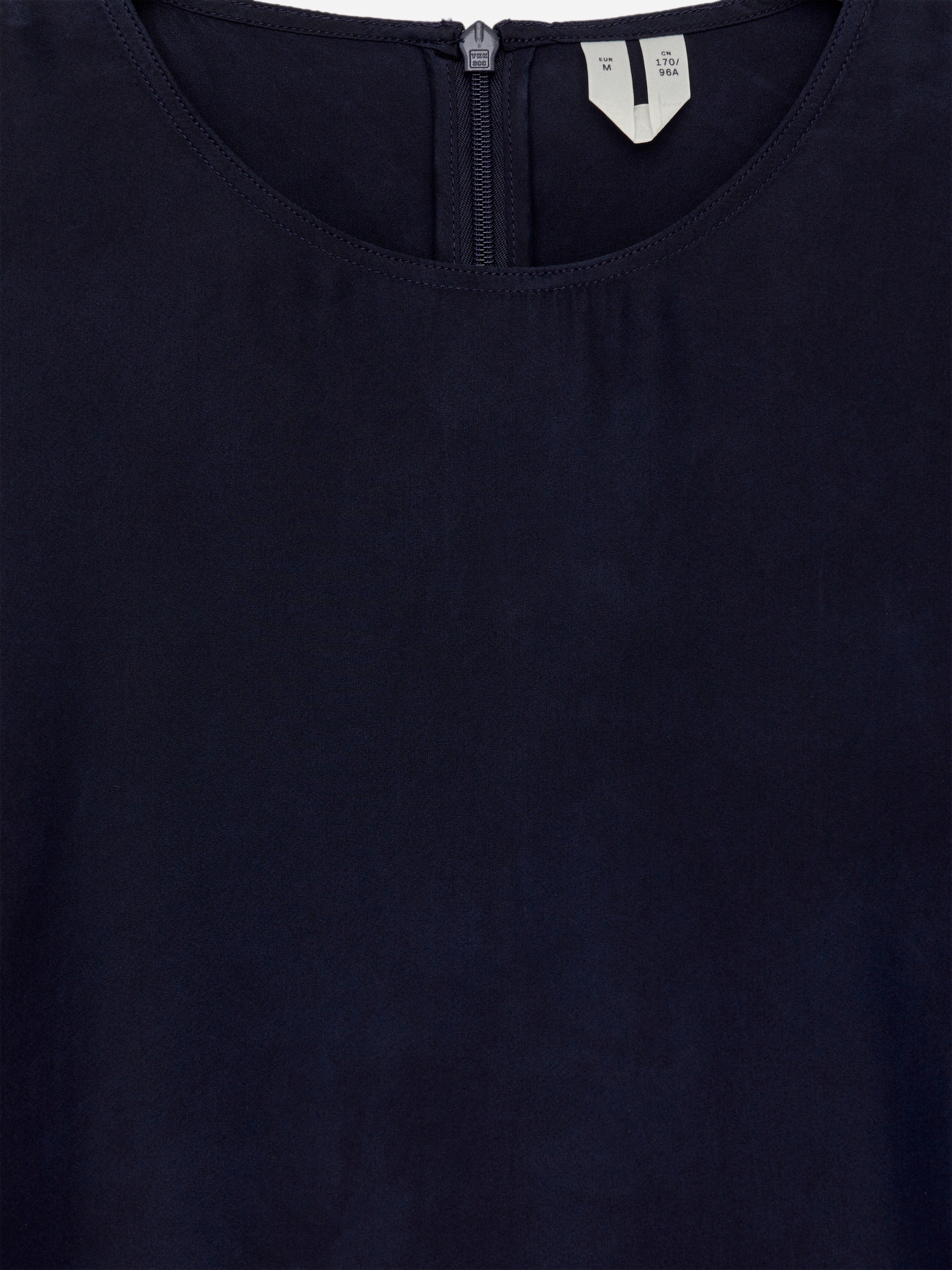 Silk T-Shirt Dress - Dark Blue - Loose fit - Women - StillMedia/DescriptiveDetail - 1