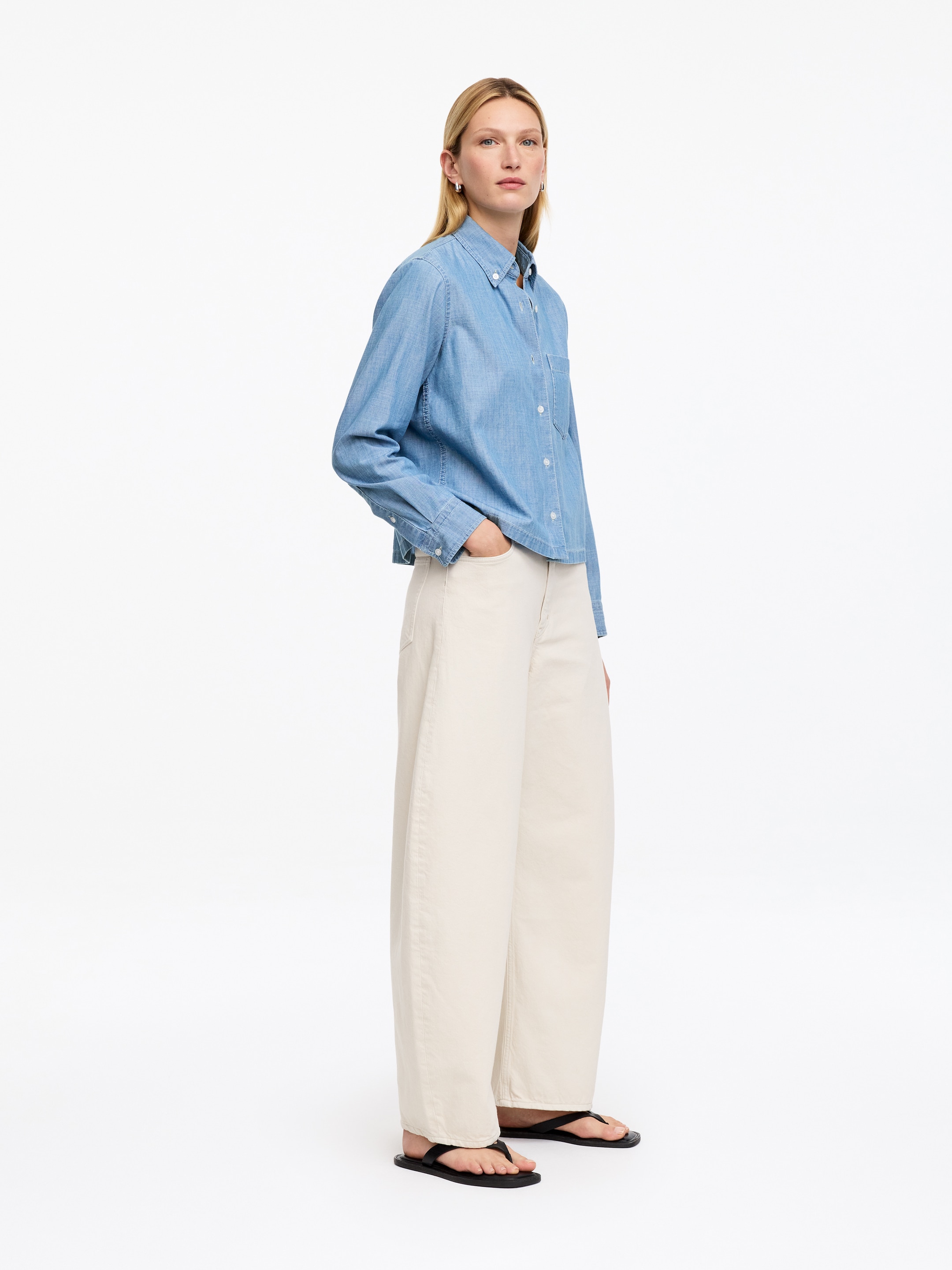 Hemd aus Baumwoll-Chambray - Hellblau - Regular Fit - women - StillMedia/Lookbook - 4