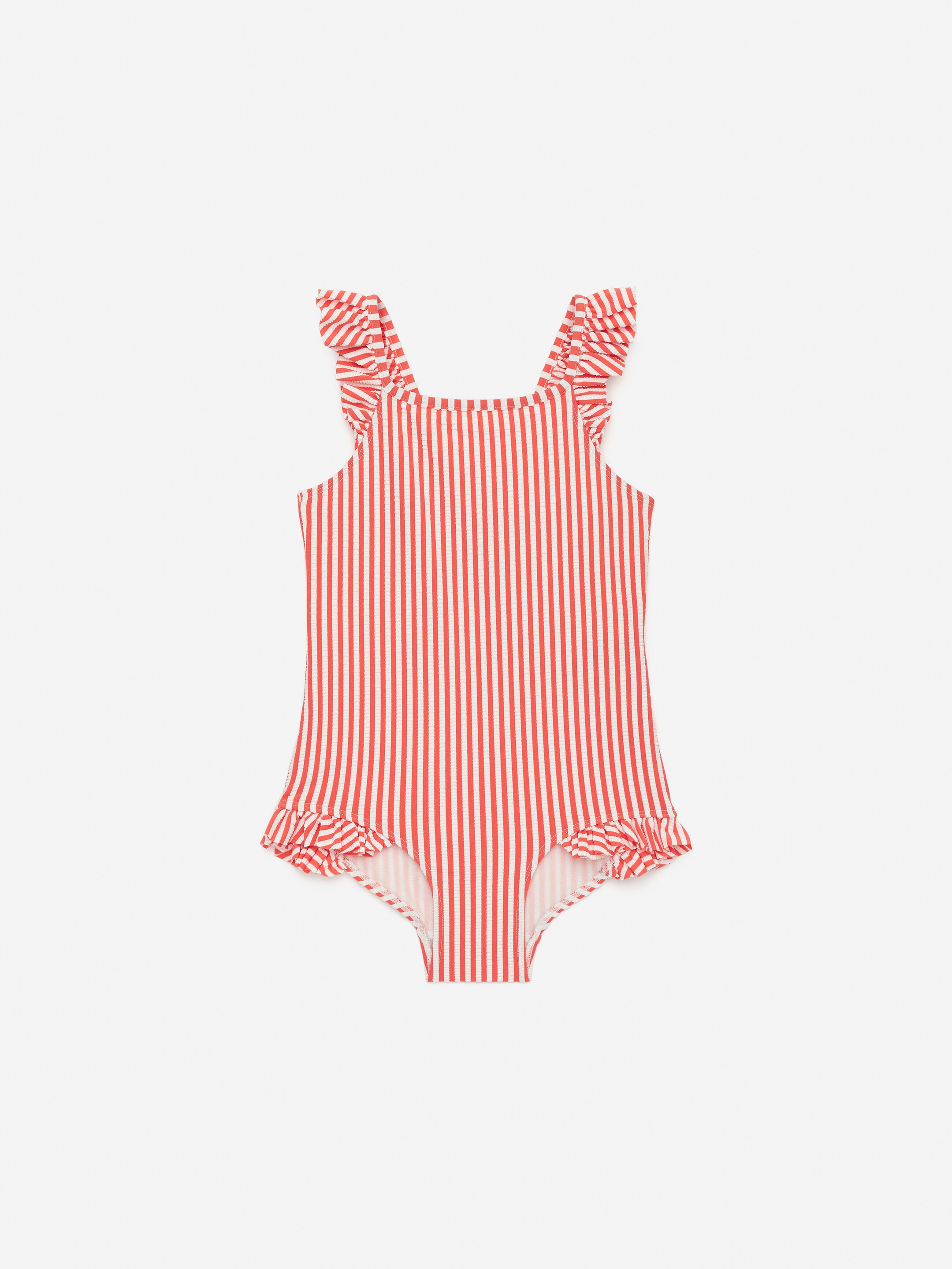 Agrandir l'image: Maillot de bain en crépon - Blanc/Rouge - ENFANT | H&M FR 1