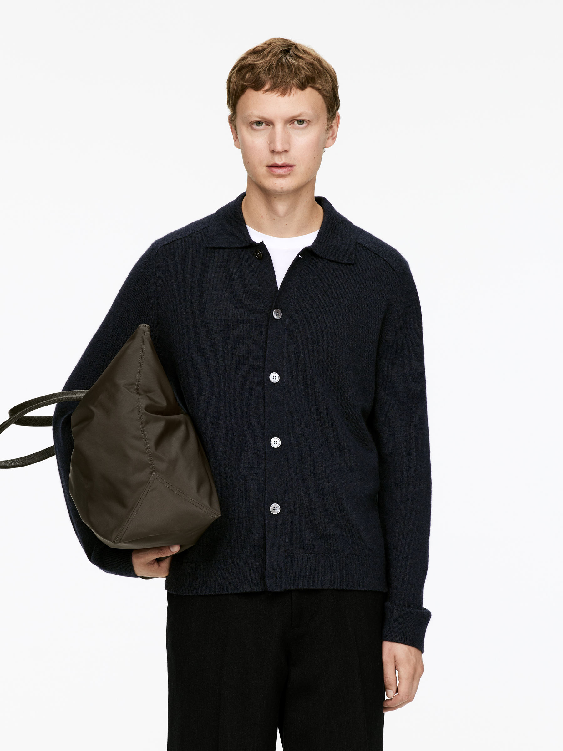 Lambs Wool Polo Cardigan-#272930-16355