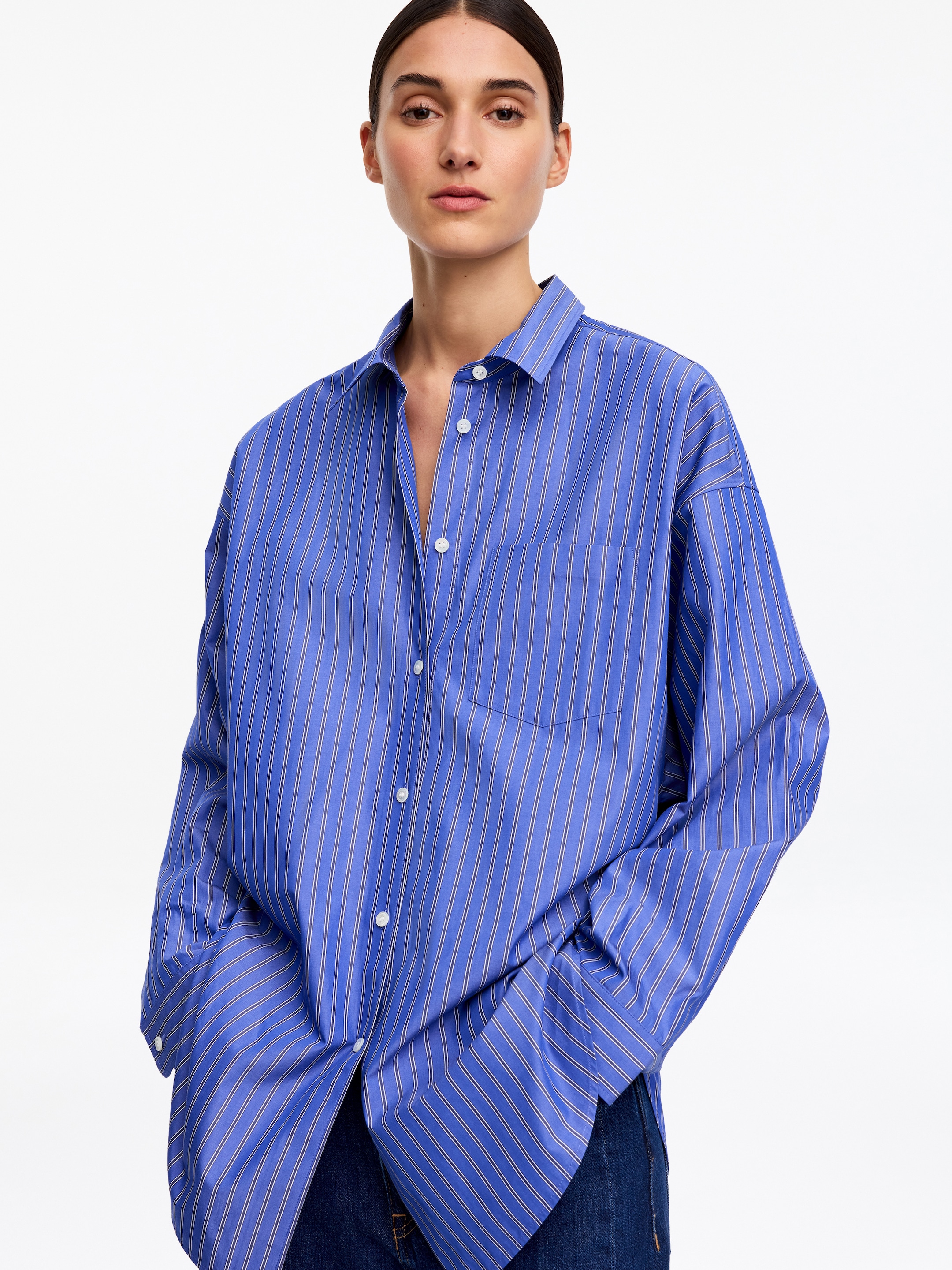 Oversized Shirt - Blue/Striped - Oversized - Women - StillMedia/Lookbook - 5