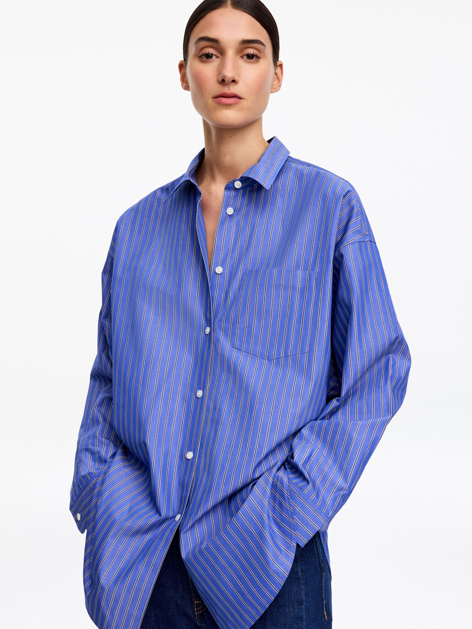 Oversized Shirt - Blue/Striped - Oversized - Women - StillMedia/Lookbook - 5