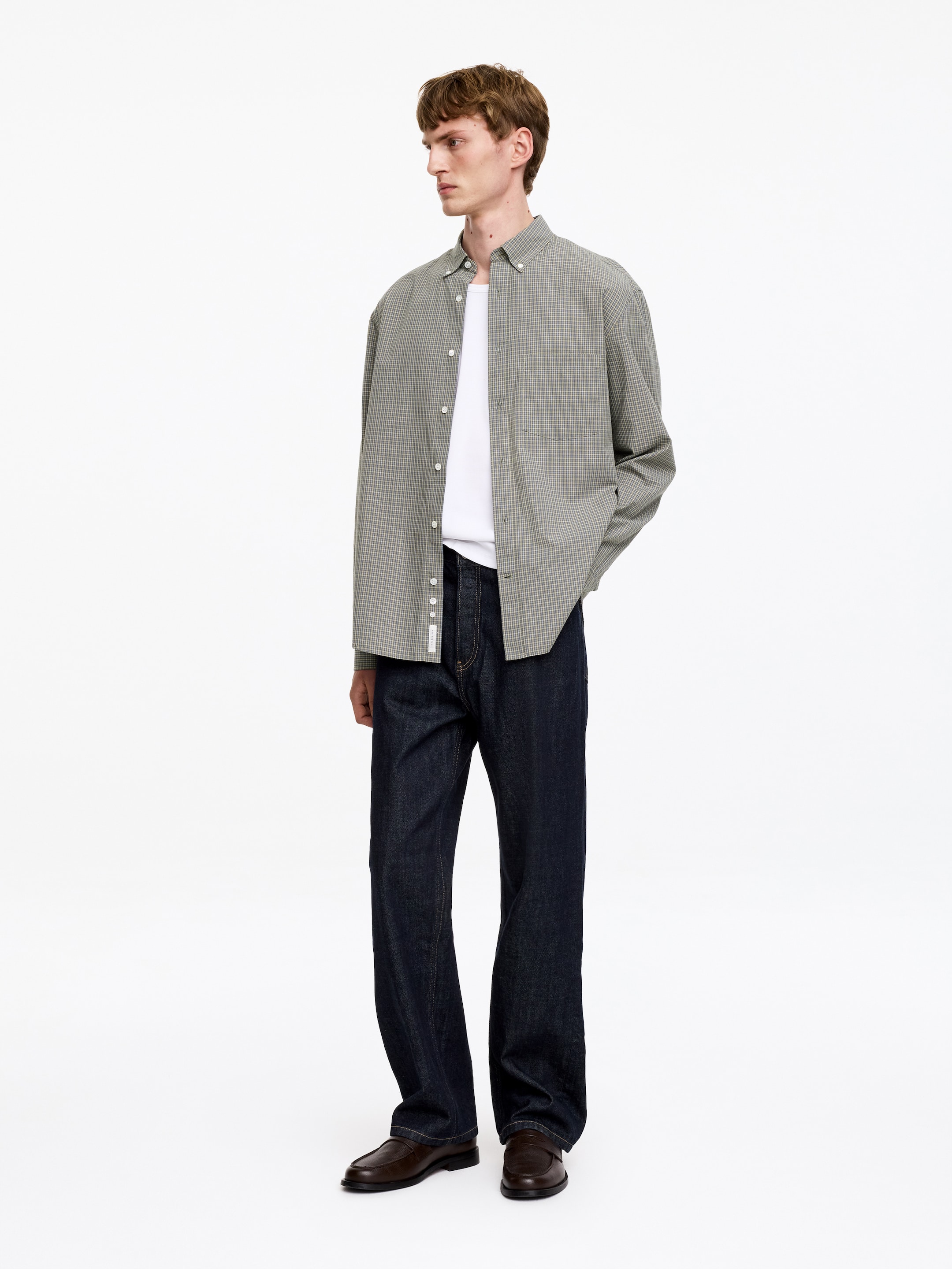 Chemise décontractée en coton - Taupe/Carreaux - Regular fit - men - StillMedia/Lookbook - 5