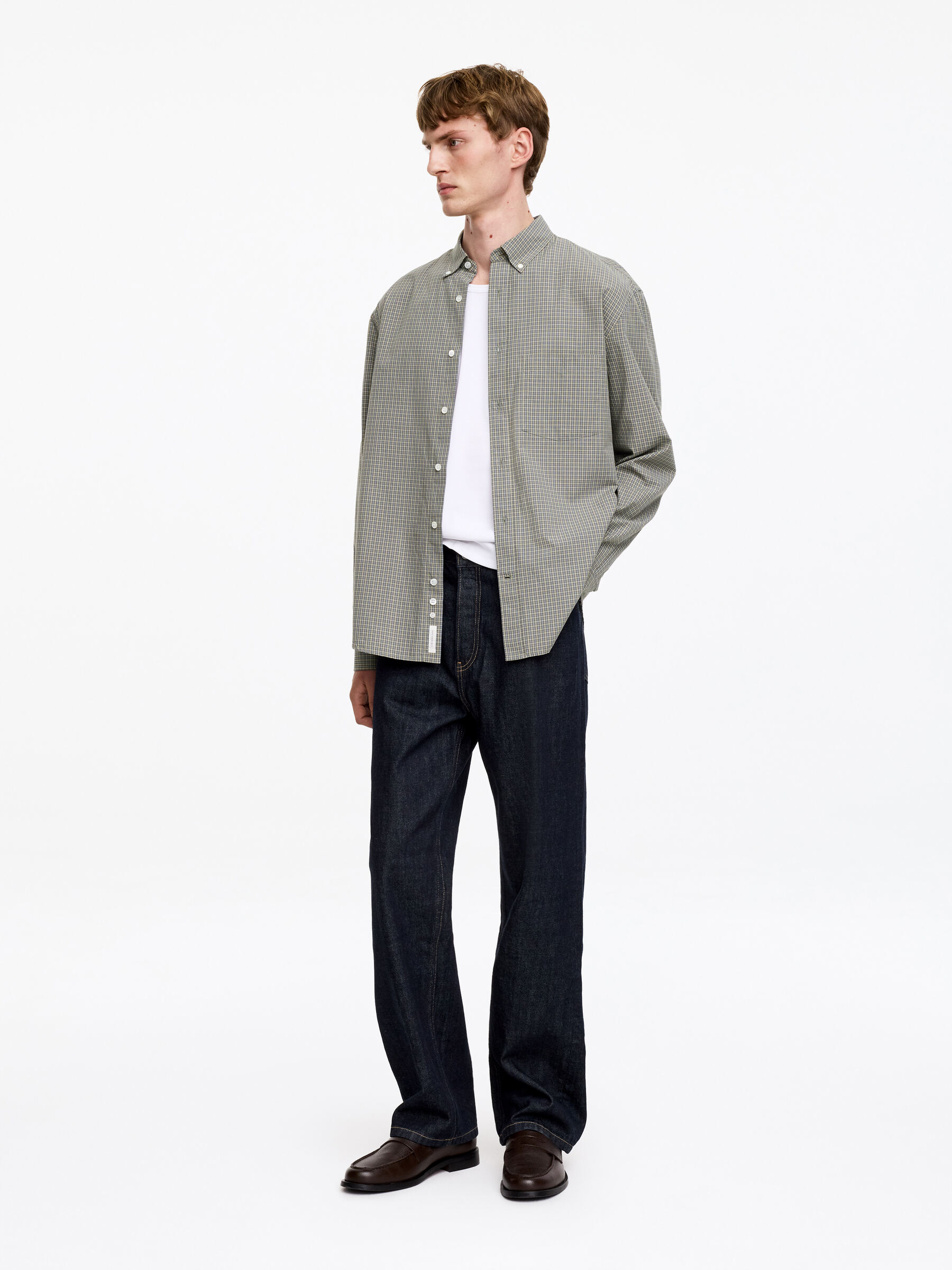 Chemise décontractée en coton - Taupe/Carreaux - Regular fit - men - StillMedia/Lookbook - 5