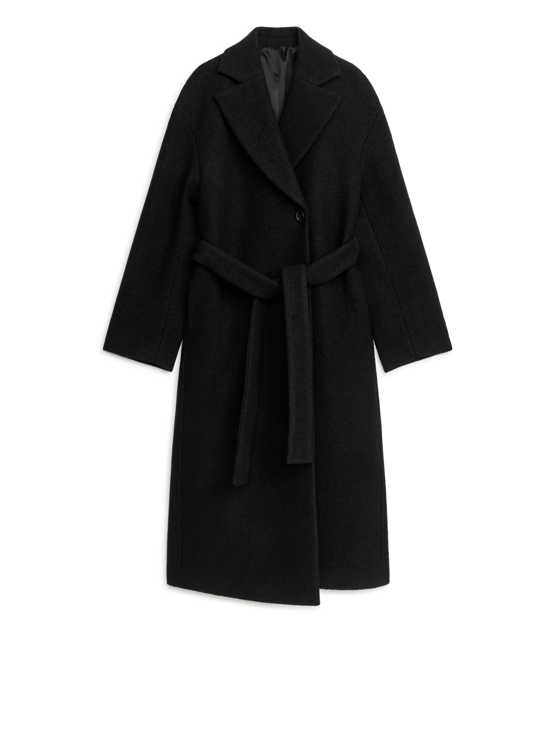 View larger image: Bouclé Wool Coat - Black - Ladies | H&M GB 1