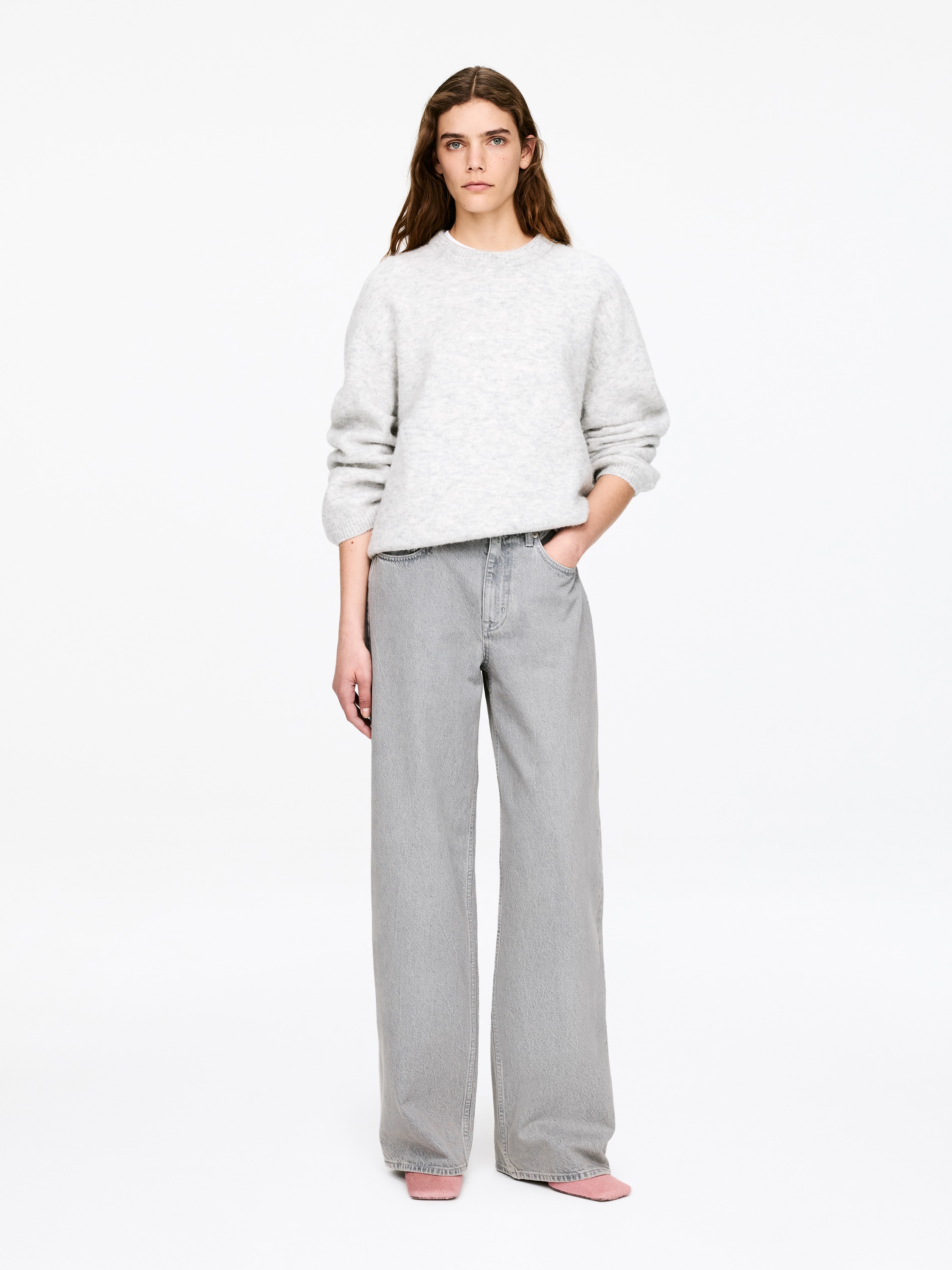 Escarpins en cuir effet crin - Rose