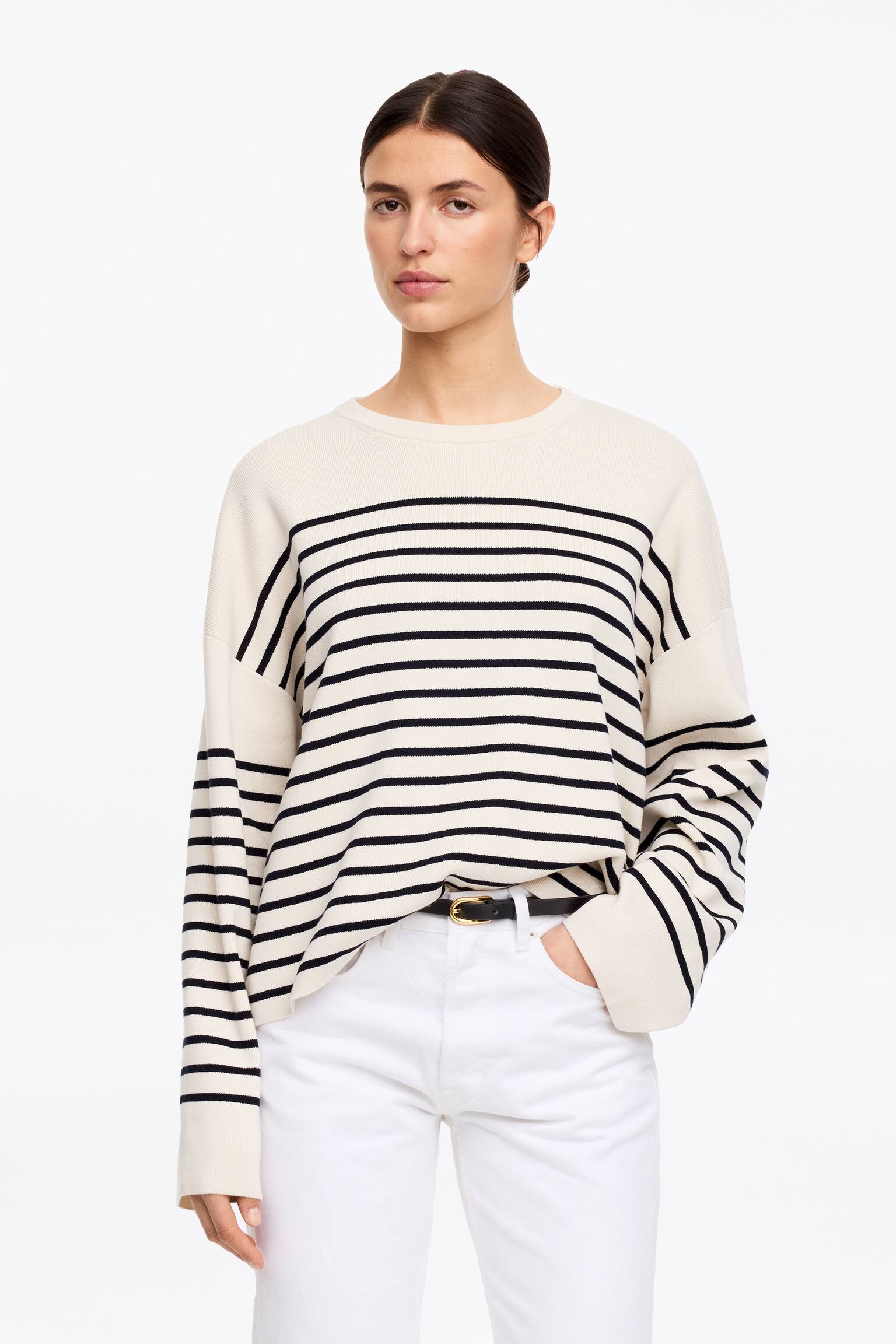 Úzký Kožený Pásek - Černá - 4