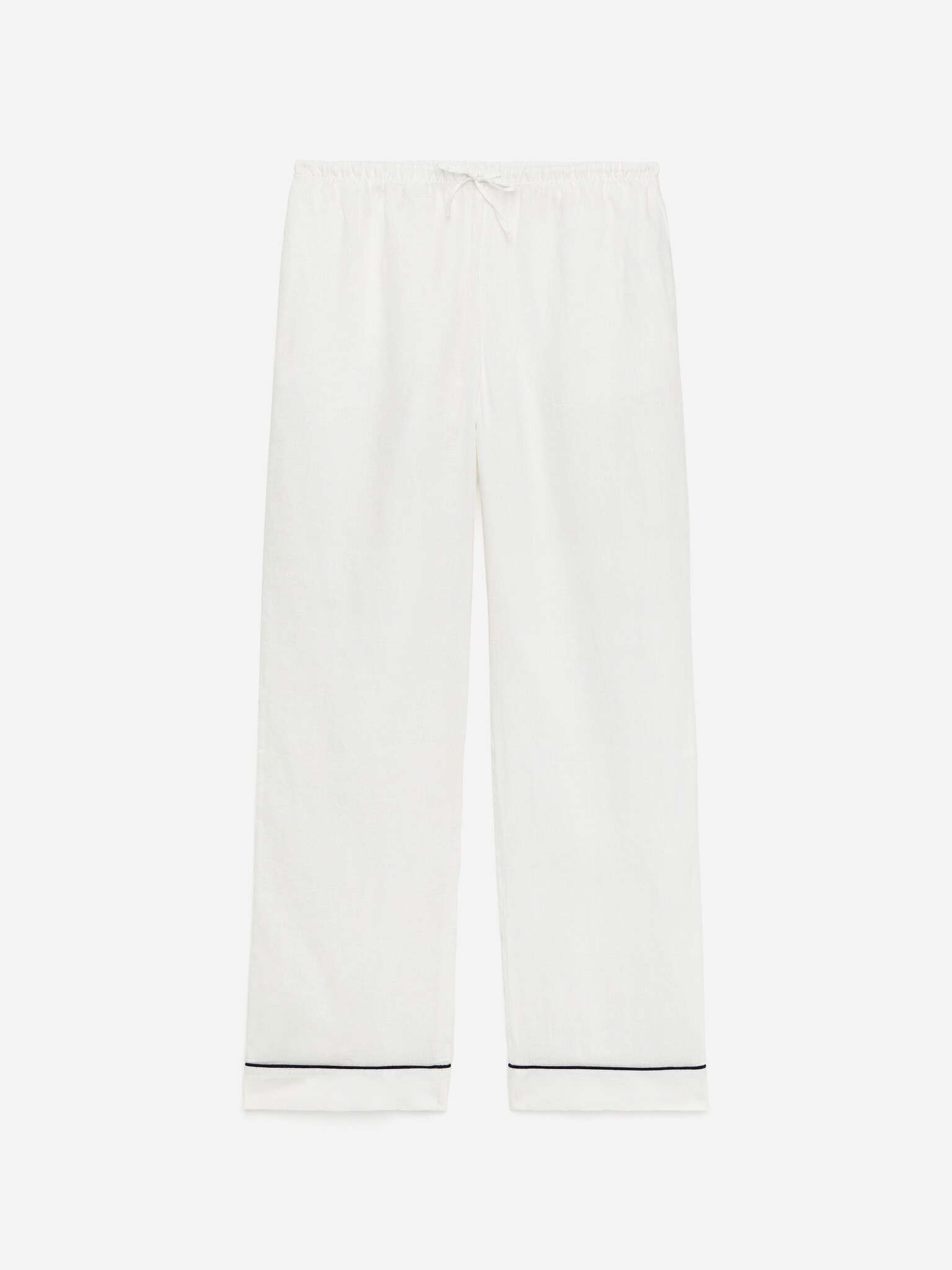 Linen Pyjama Trousers - White