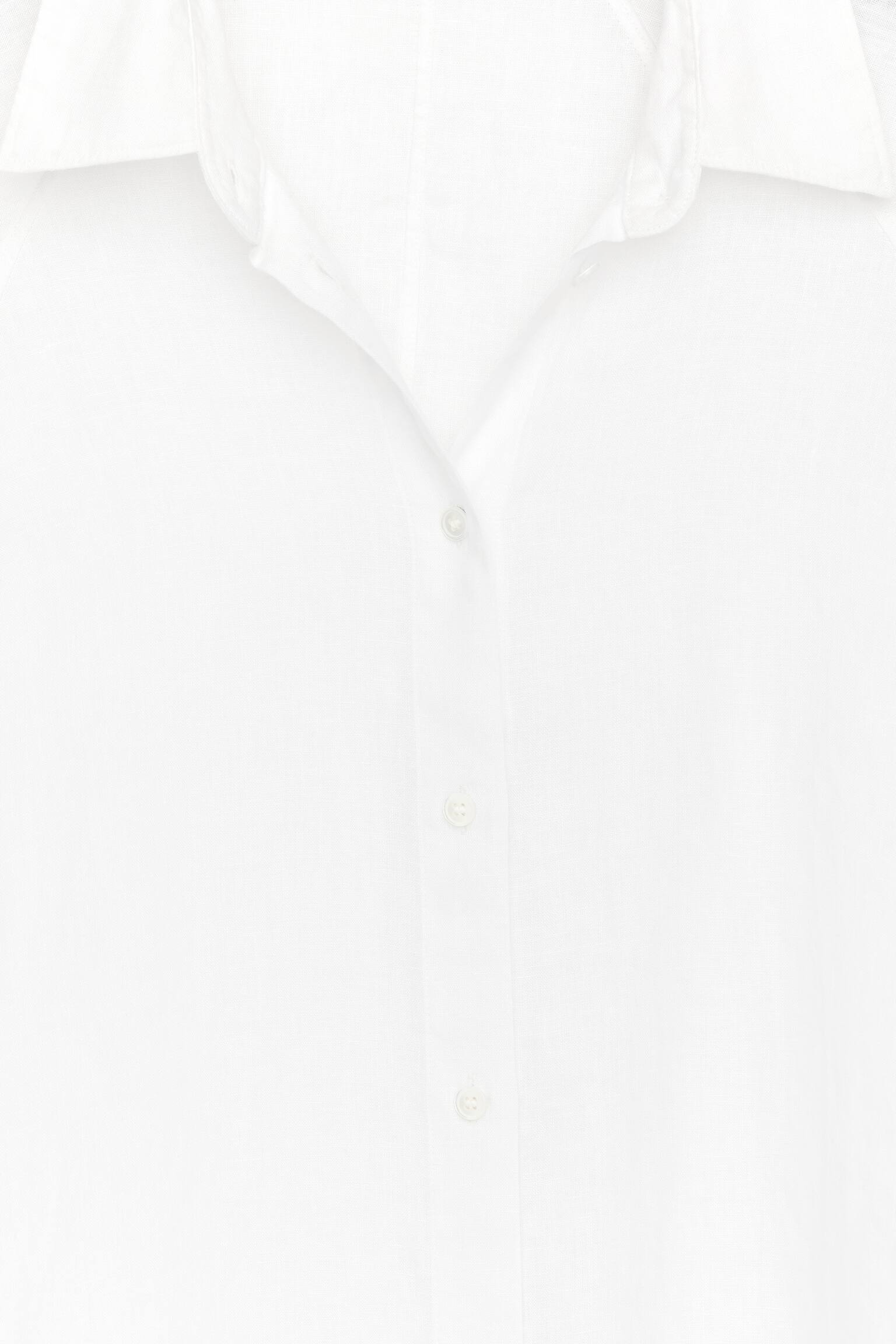 Lockeres Leinenhemd - Weiß/Rot - 5