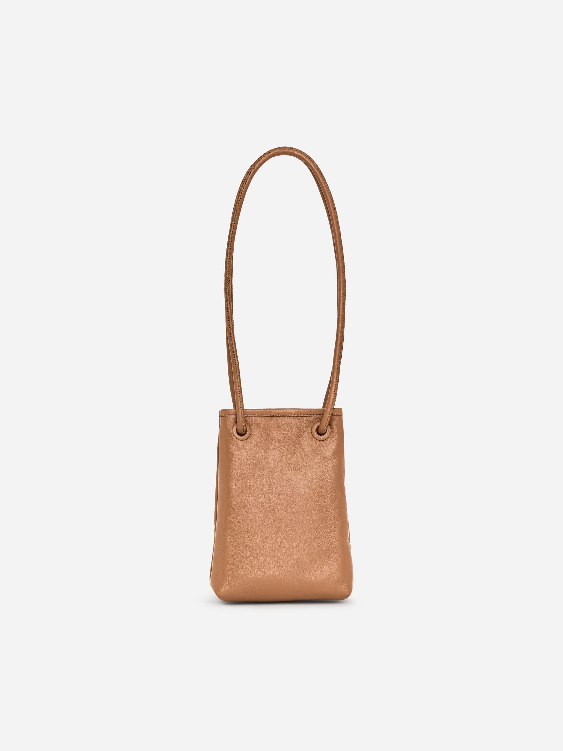 Leather Crossbody Bag-Beige-18546