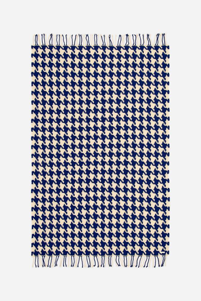 Wool Blanket - Blue/Off White - 1