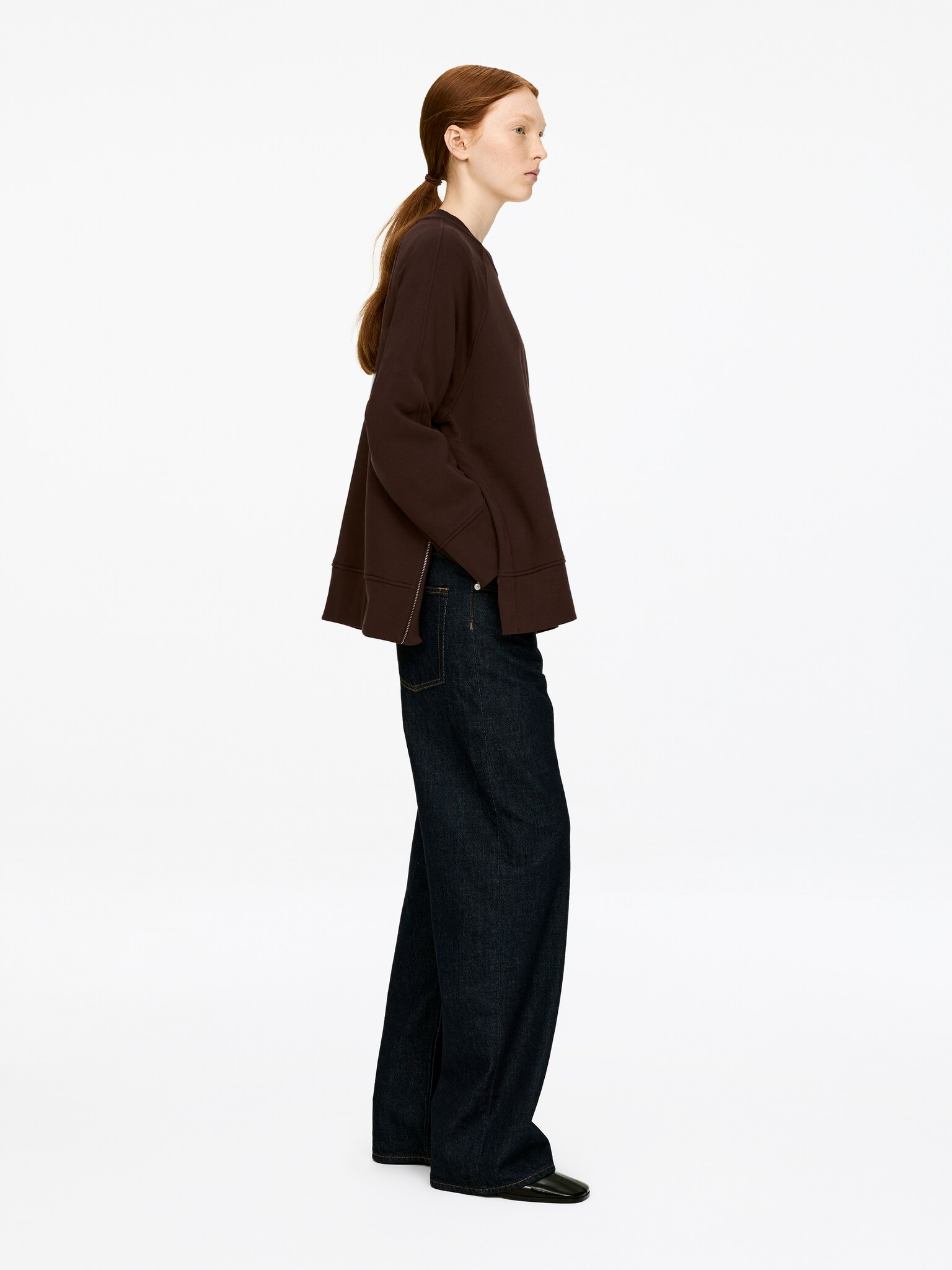 Sweat avec détails zippés - Marron foncé - 4