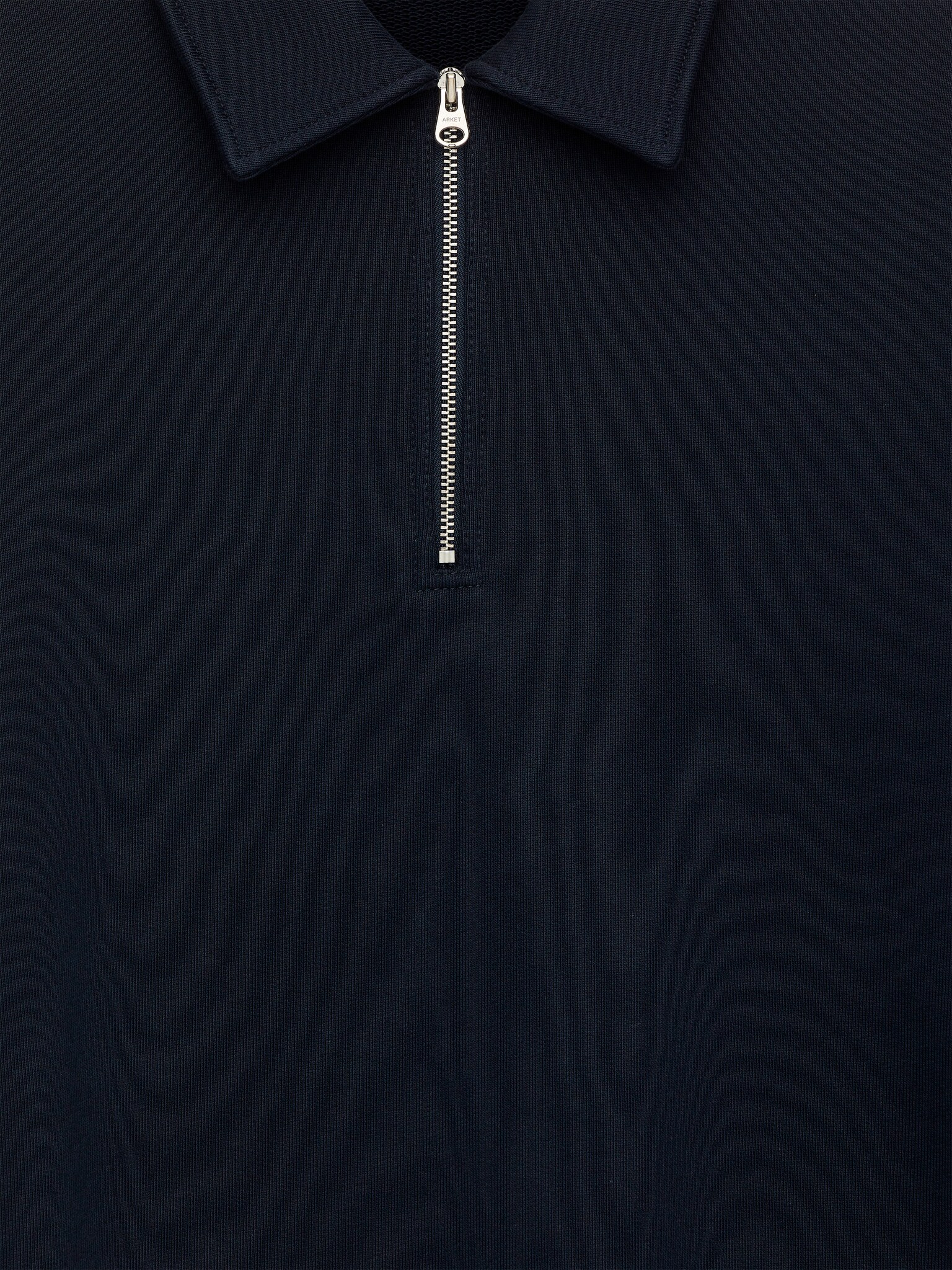 Sweat demi-zippé en coton - Bleu foncé/Bordeaux - 4