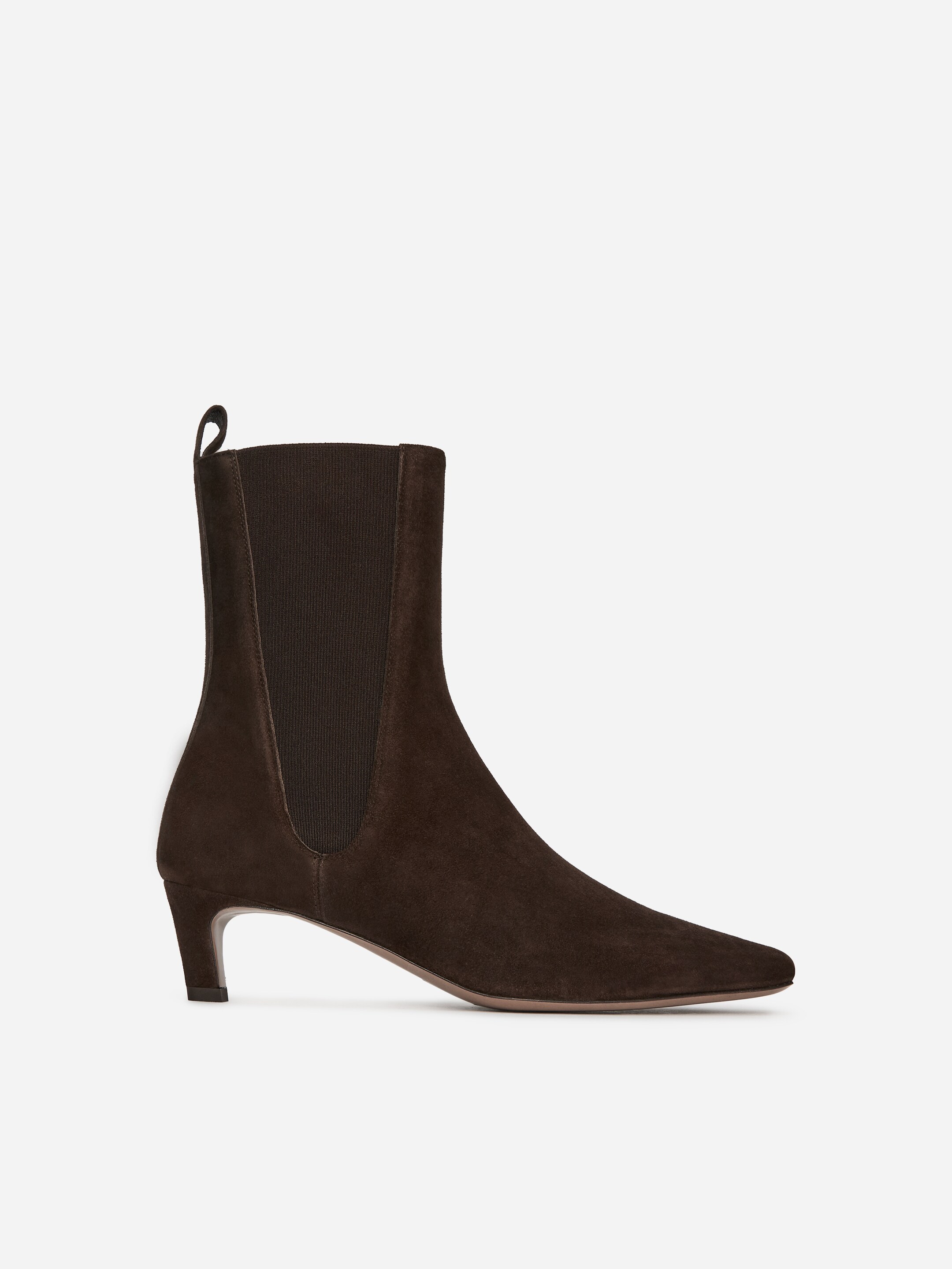 Visualizza immagine più grande: Stivaletti in pelle scamosciata - Marrone scuro - DONNA | H&M IT 1