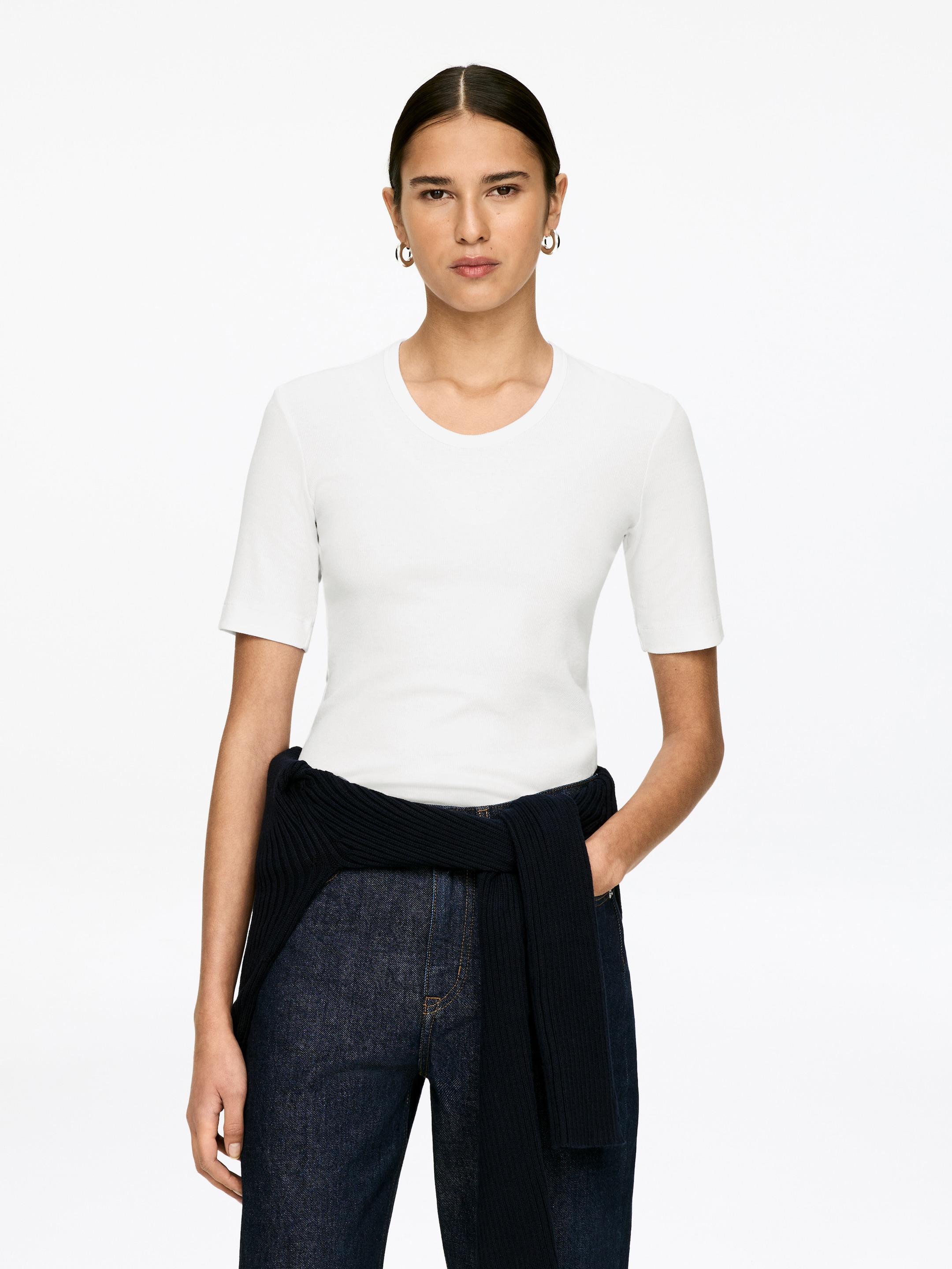 Agrandir l'image: Body côtelé - Blanc - FEMME | H&M FR 1