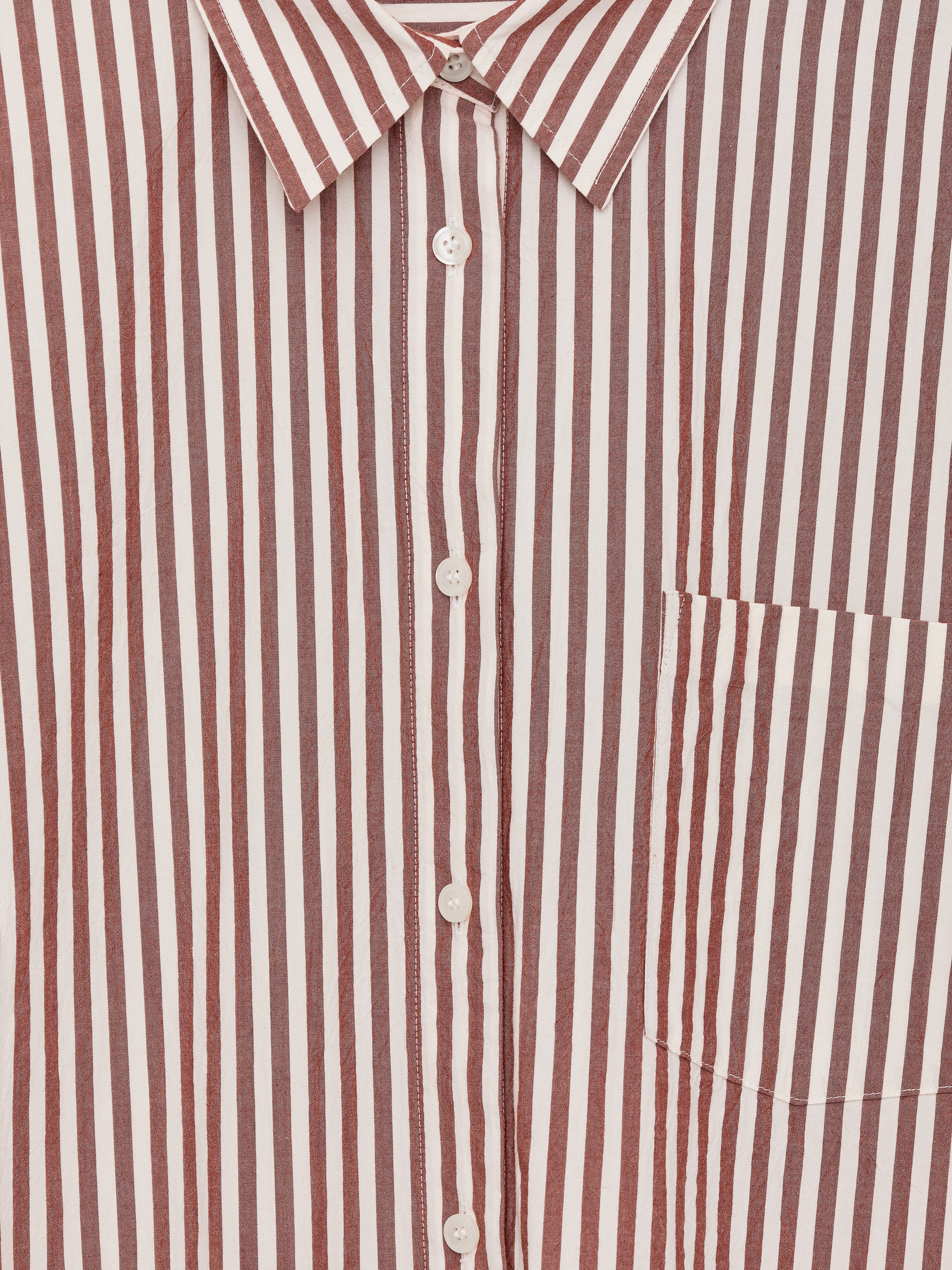 Skjortklänning i bomull - Brun/vit - Loose fit - Women - StillMedia/DescriptiveDetail - 1