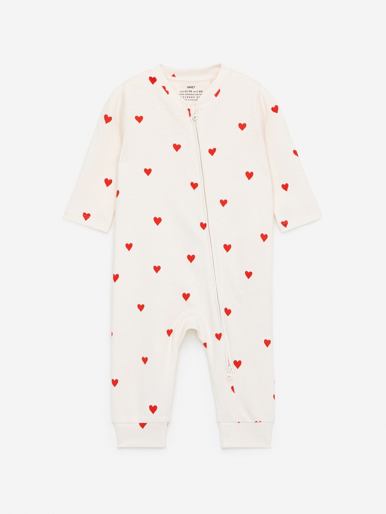 All-In-One Pyjama - Off White/Red