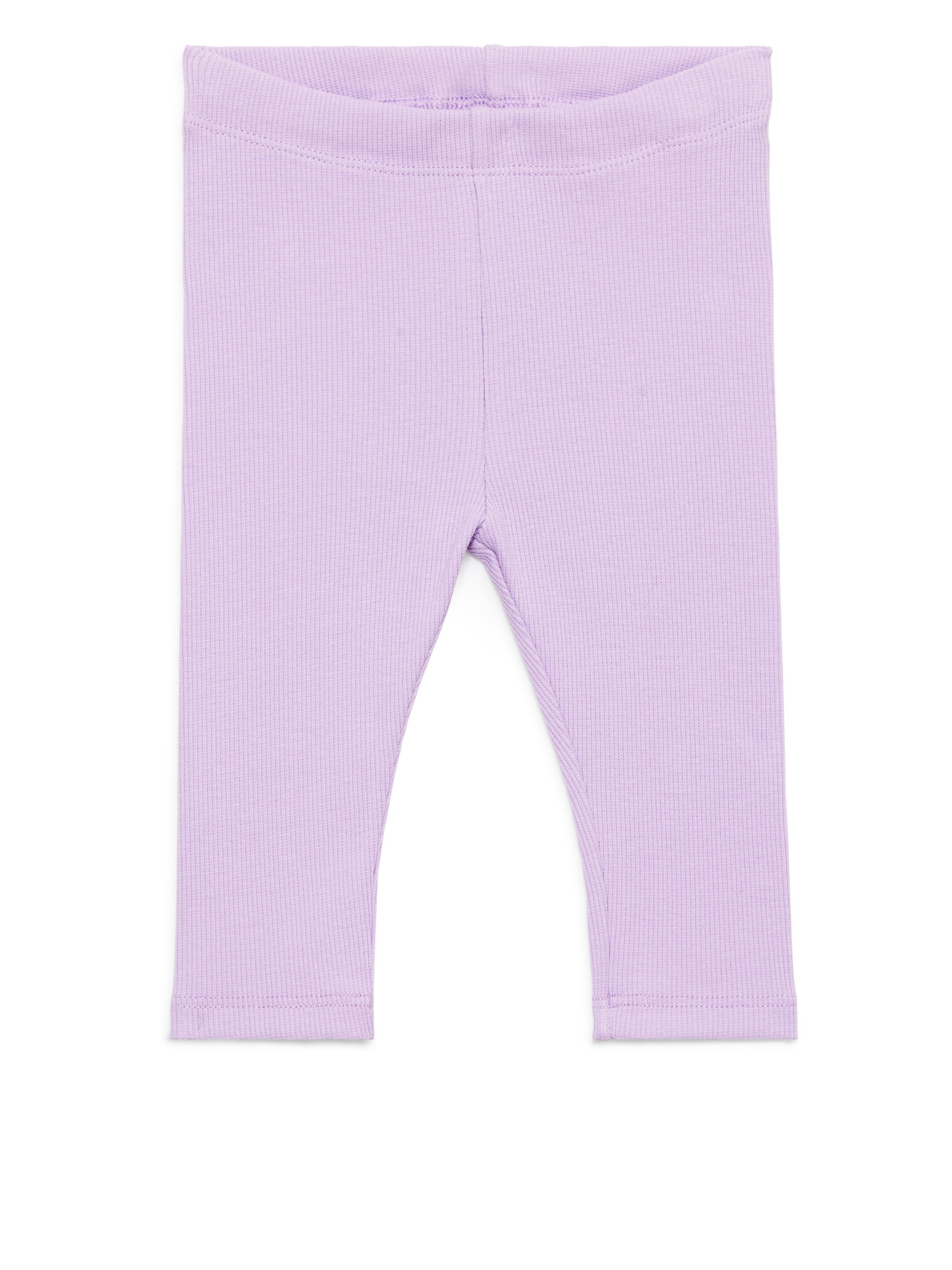 Grotere afbeelding bekijken: Ribbed Leggings - Lilac - KINDEREN | H&M BE 1