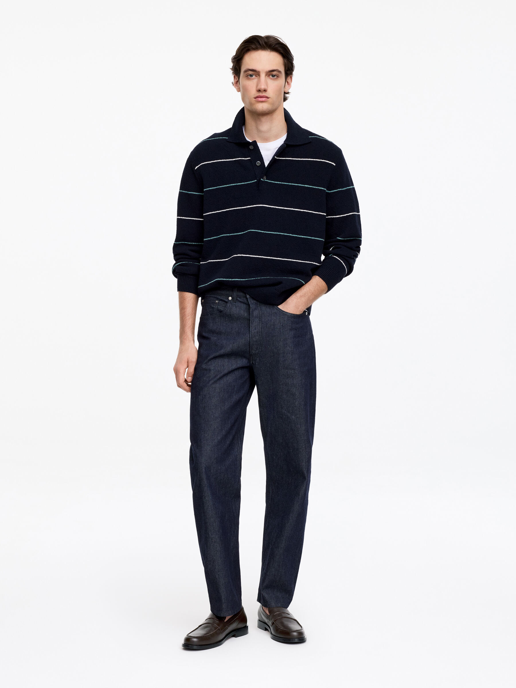 Leather Loafers-#3F3838-19063