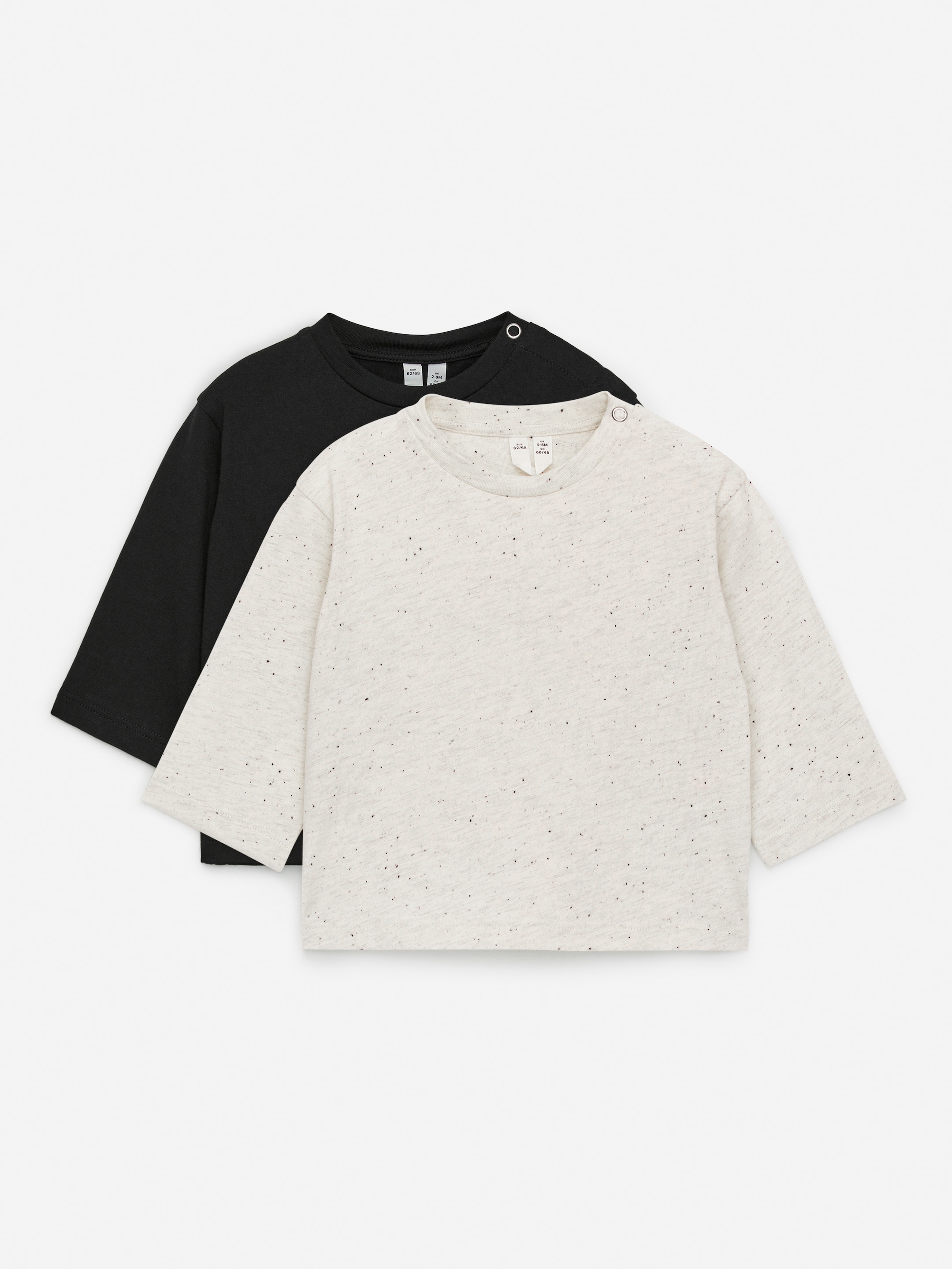 Zobrazit větší obrázek: Dvoubalení topů s dlouhým rukávem - Off White/Black Neps - DĚTI | H&M CZ 1