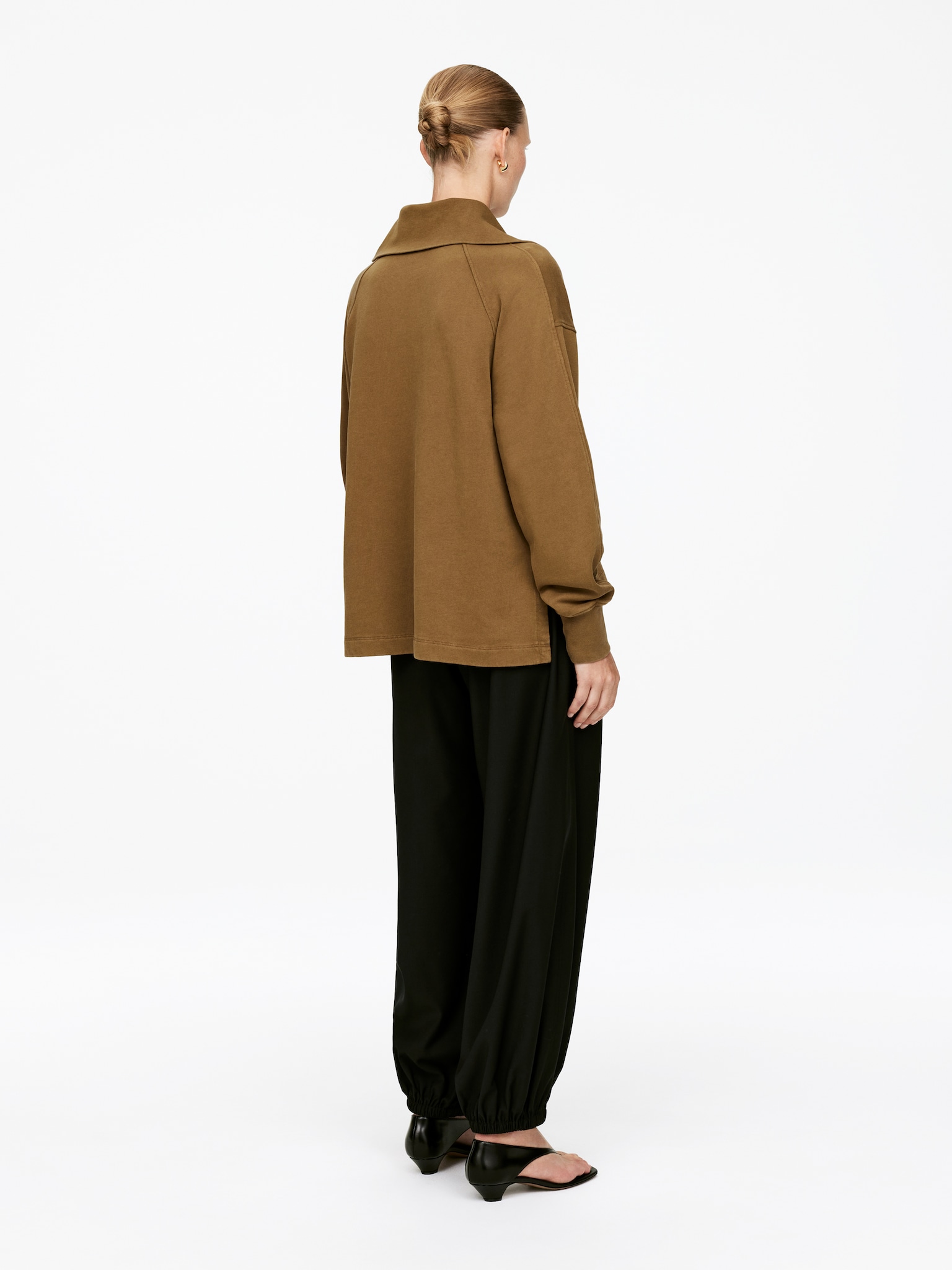 Bluza z zamkiem błyskawicznym - Brązowy/Brzoskwiniowy - 4