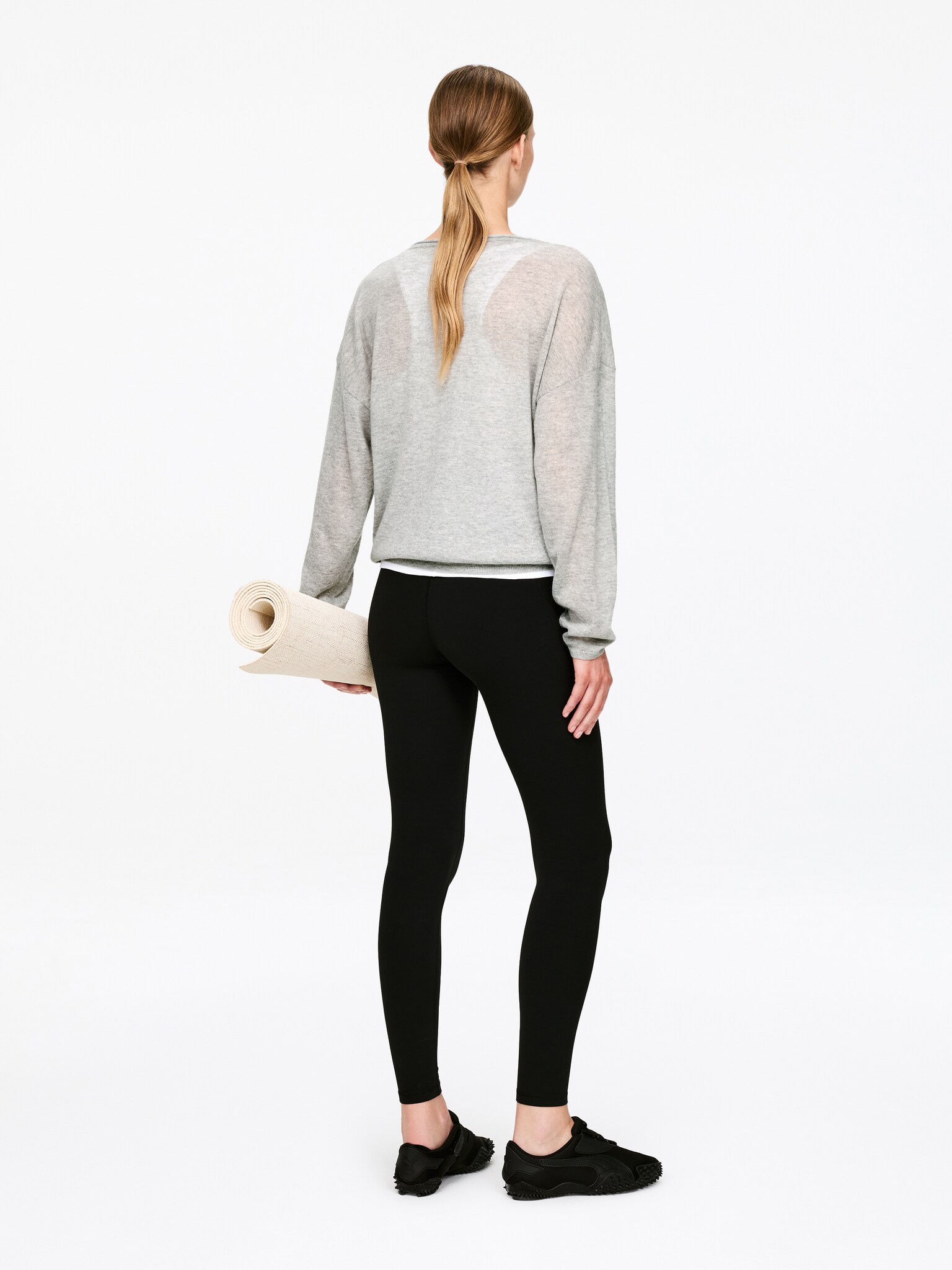 Jersey de cuello barco en cachemir puro - Gris - 3